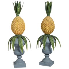 Pair of Mid-20th Century Tole Pineapple Finials