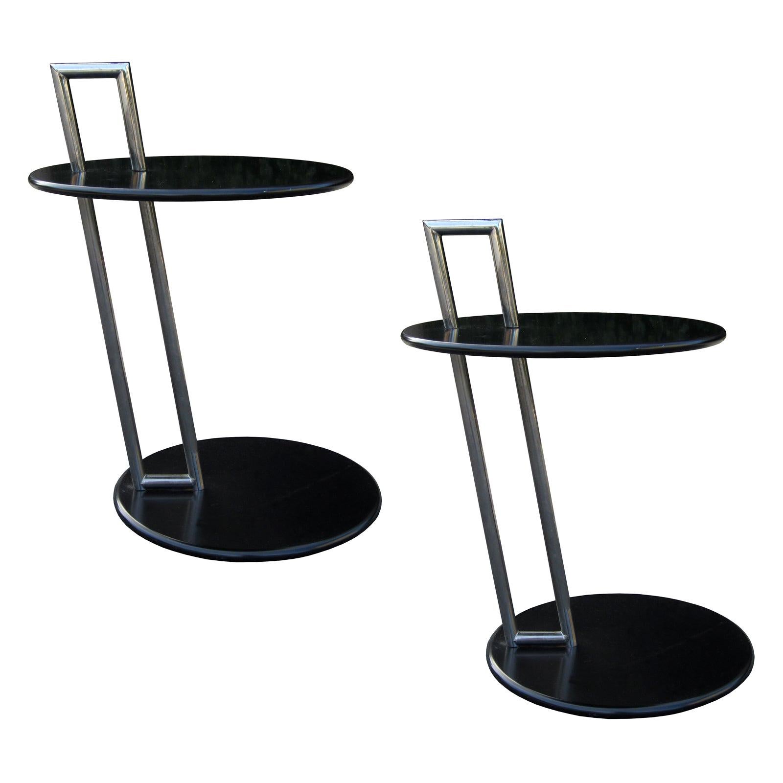 Pair of Mid-20th Century Wood and Steel Drinks Tables For Sale