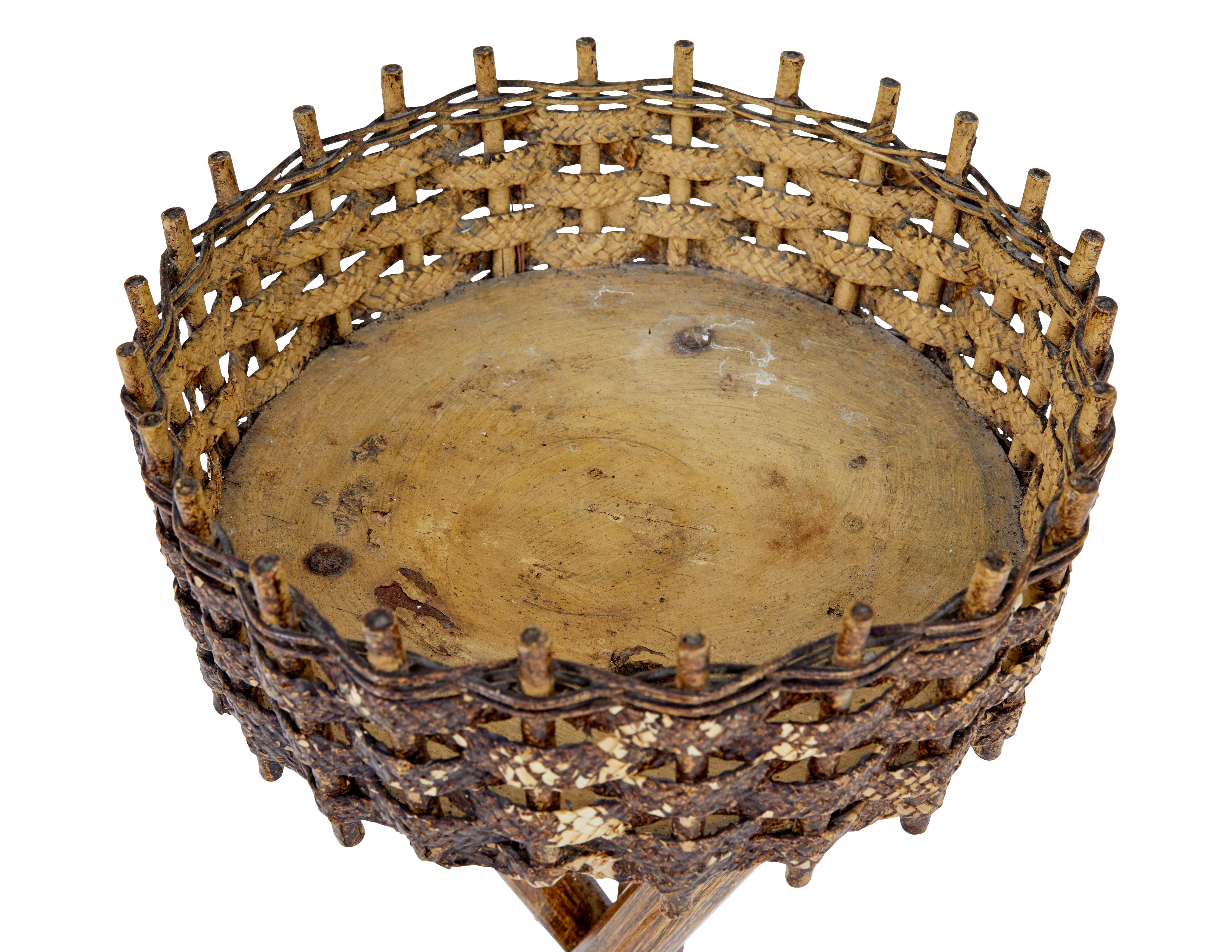 Pair of mid 20th century woven plant stands In Good Condition For Sale In Debenham, Suffolk