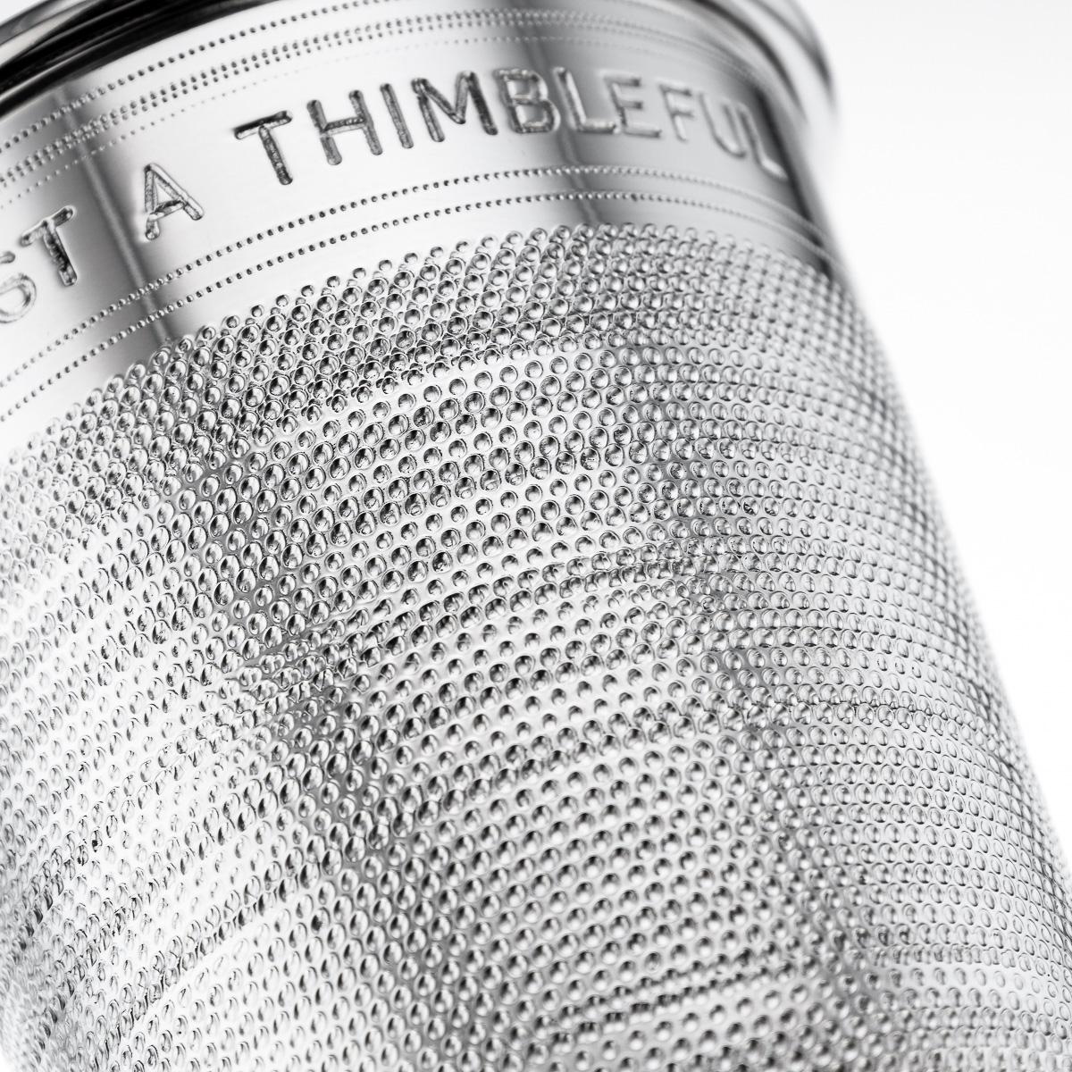 Pair Of Mid 20thC English Silver Plated 'Just A Thimbleful' Beakers c.1950 For Sale 5