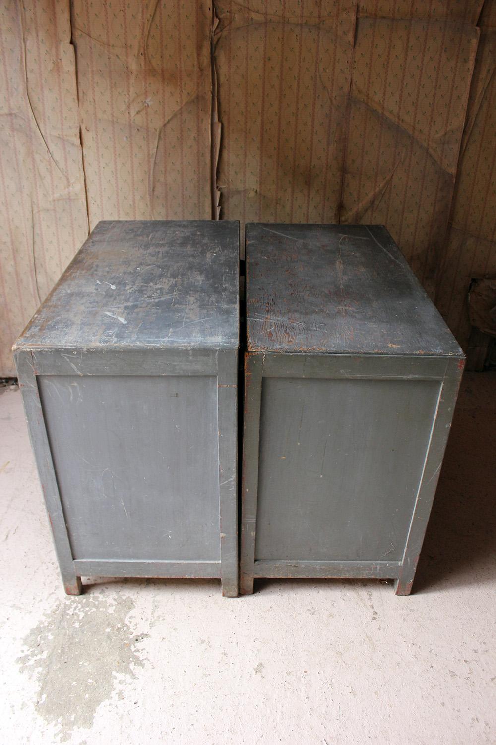 Pair of Painted English Art School Chests of Drawers, circa 1940-1955 5