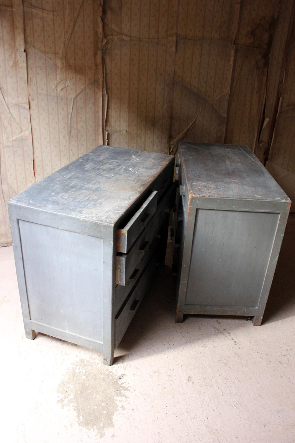 Pair of Painted English Art School Chests of Drawers, circa 1940-1955 9