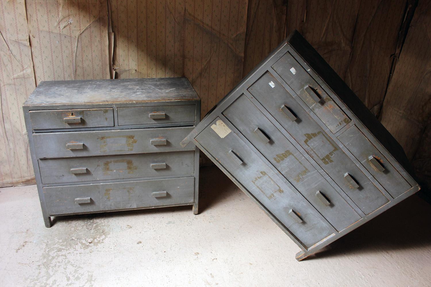 Pair of Painted English Art School Chests of Drawers, circa 1940-1955 10