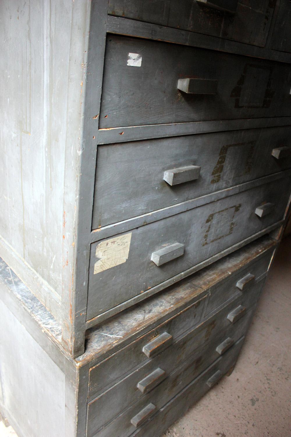 Pair of Painted English Art School Chests of Drawers, circa 1940-1955 2