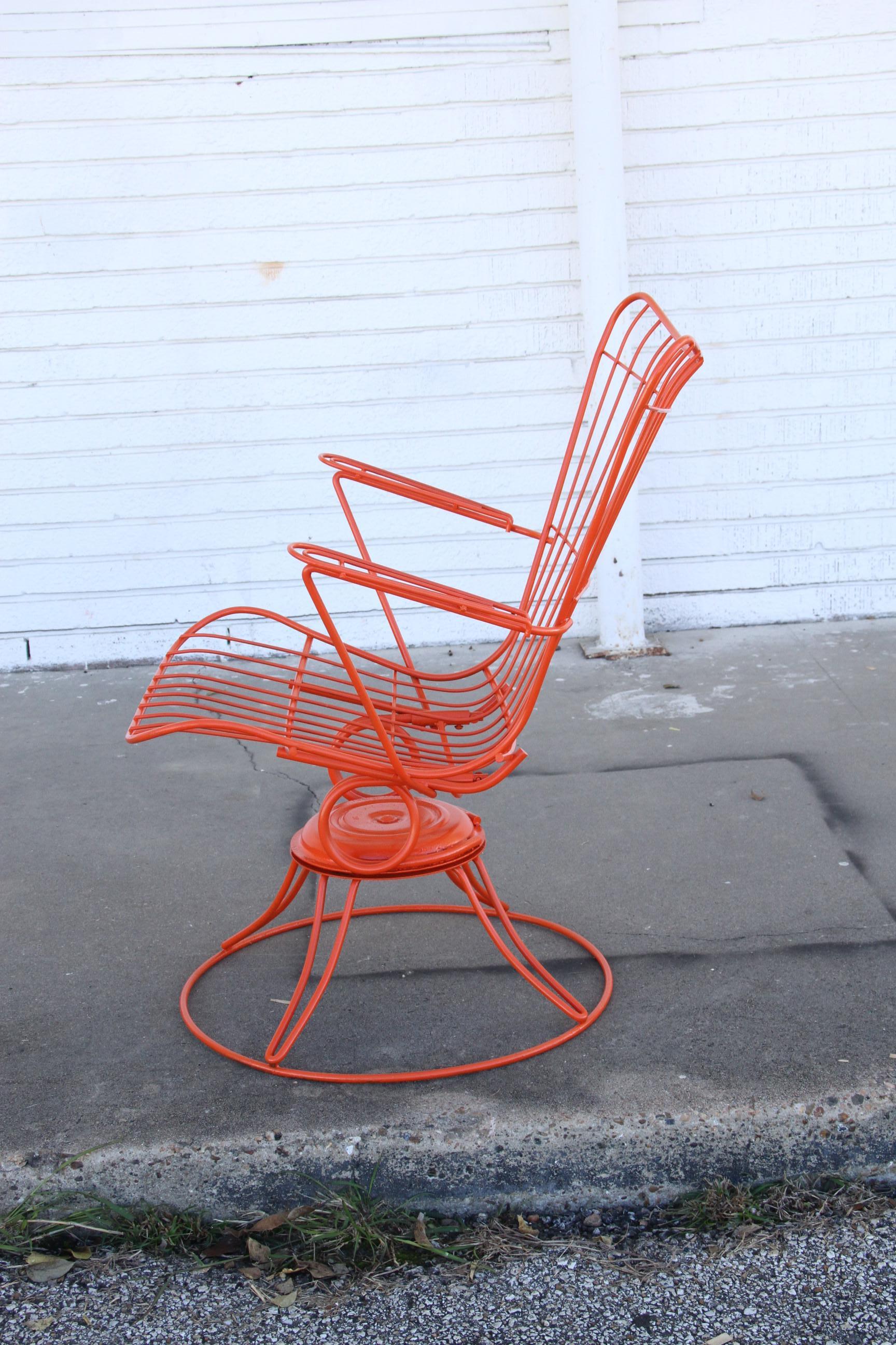American Pair of Mid-Cen Modern Homecrest Bottemiller Swivel Rocker Lounge Chairs
