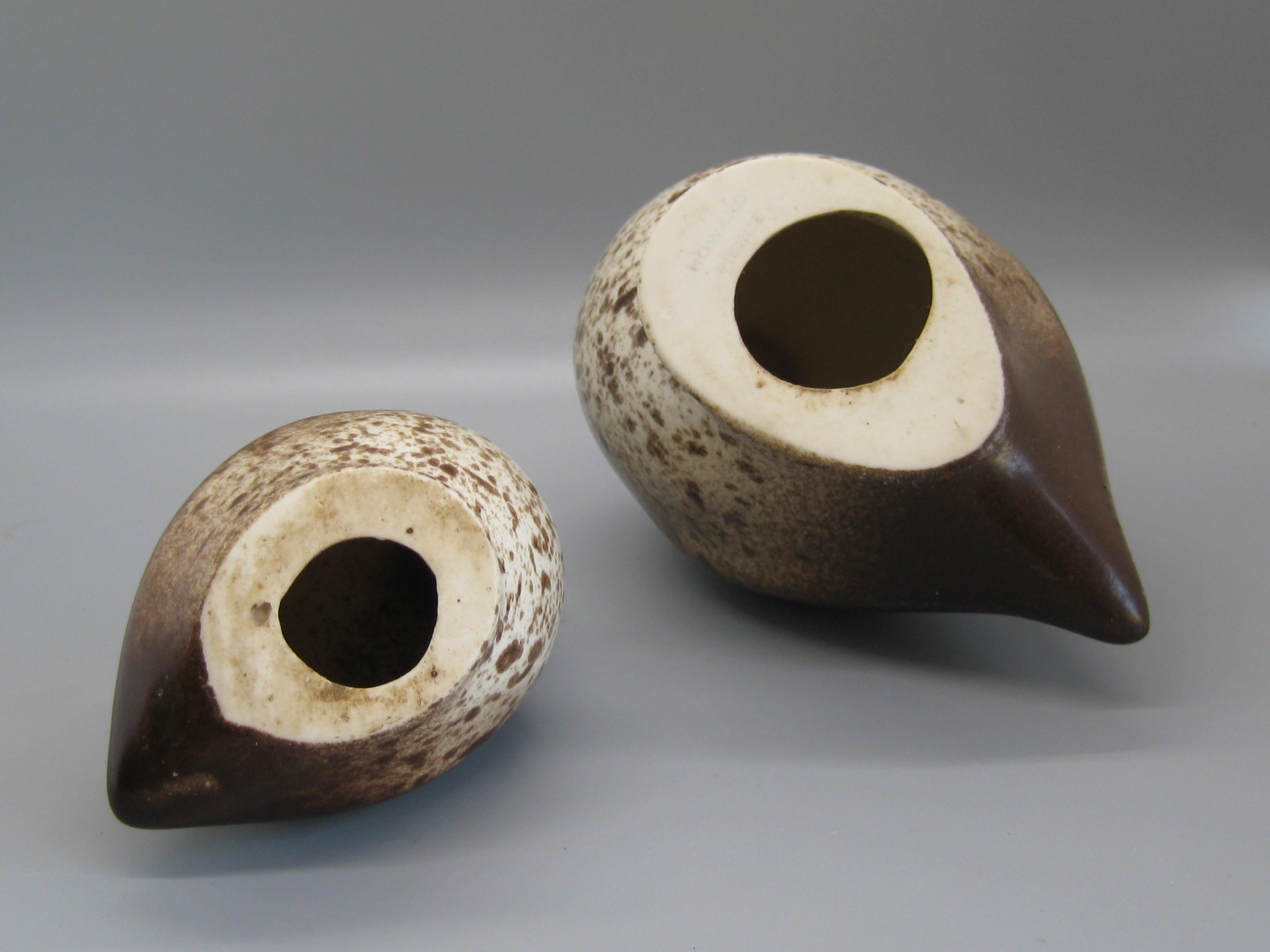 Paar Howard Pierce-Skulpturenfiguren mit Quailvogel aus Keramik, Mid-Century 1950er Jahre im Angebot 7