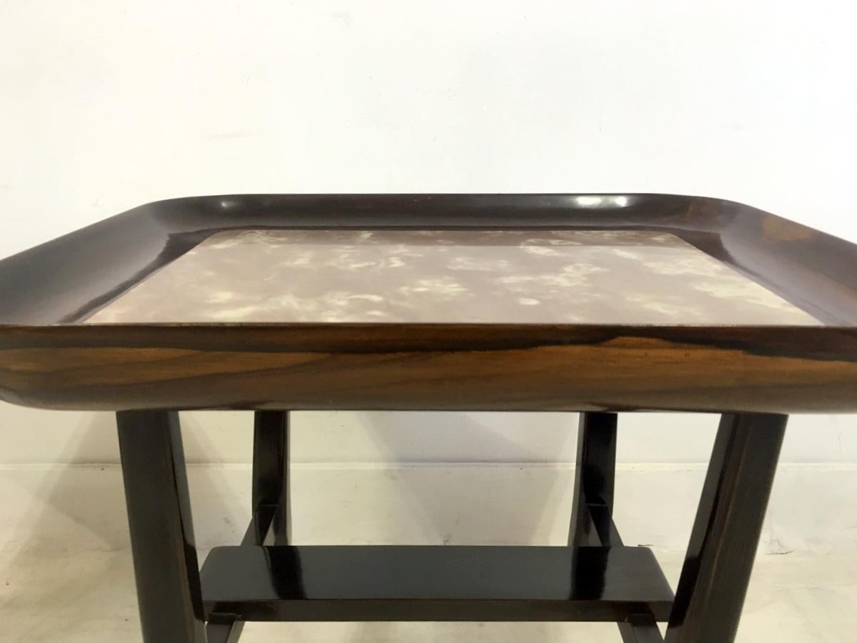 Mid-Century Modern Pair of Midcentury 1960s Giuseppe Scapinelli Rosewood and Marble Tables