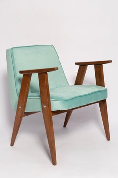 Pair of Mid Century 366 Armchairs, Mint Velvet, Jozef Chierowski, Europe 1960