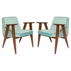 Used Pair of Mid Century 366 Armchairs, Mint Velvet, Jozef Chierowski, Europe 1960