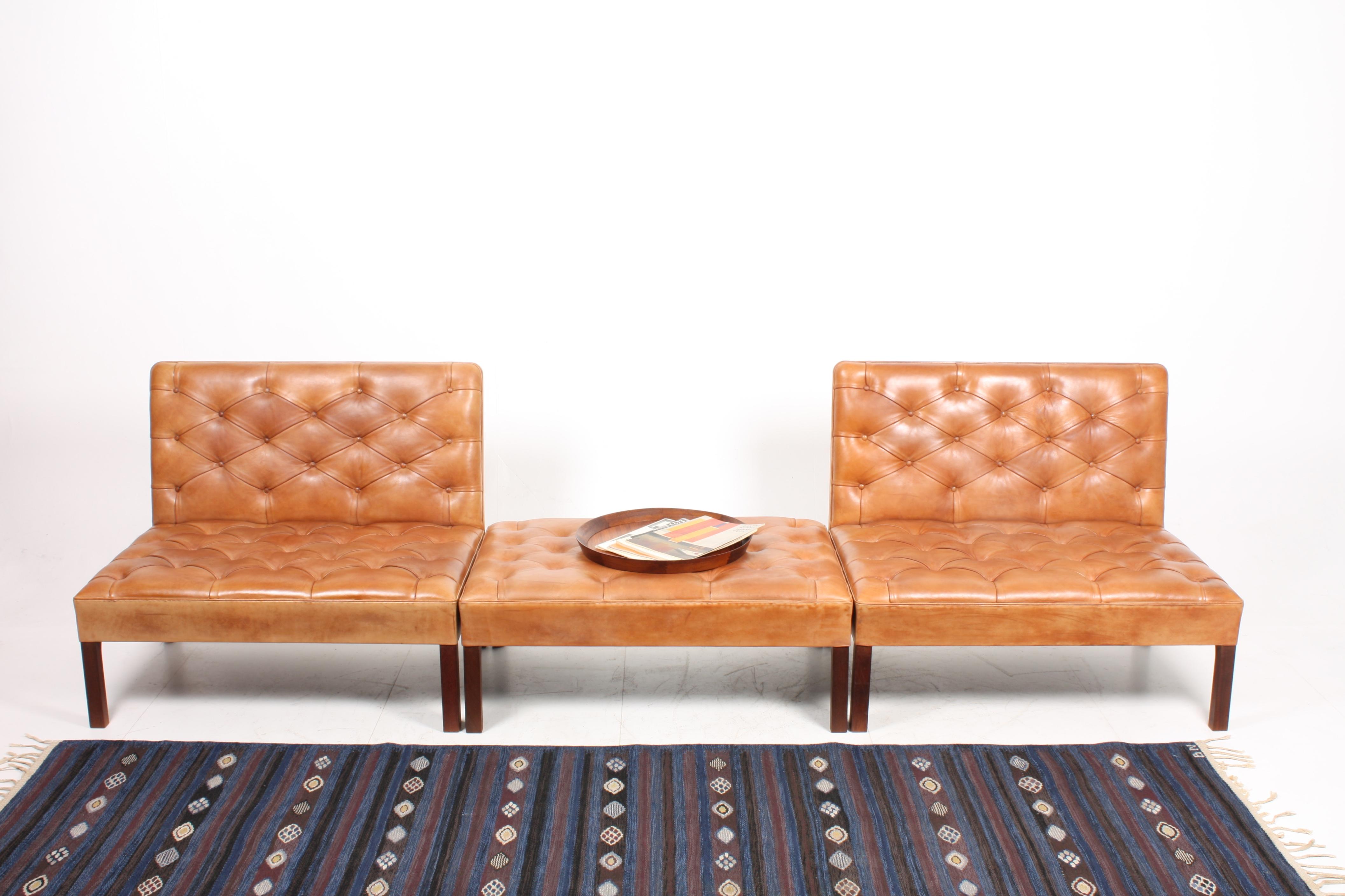 Pair of Midcentury Addition Sofas with Matching Bench by Kaare Klint, 1960s 5