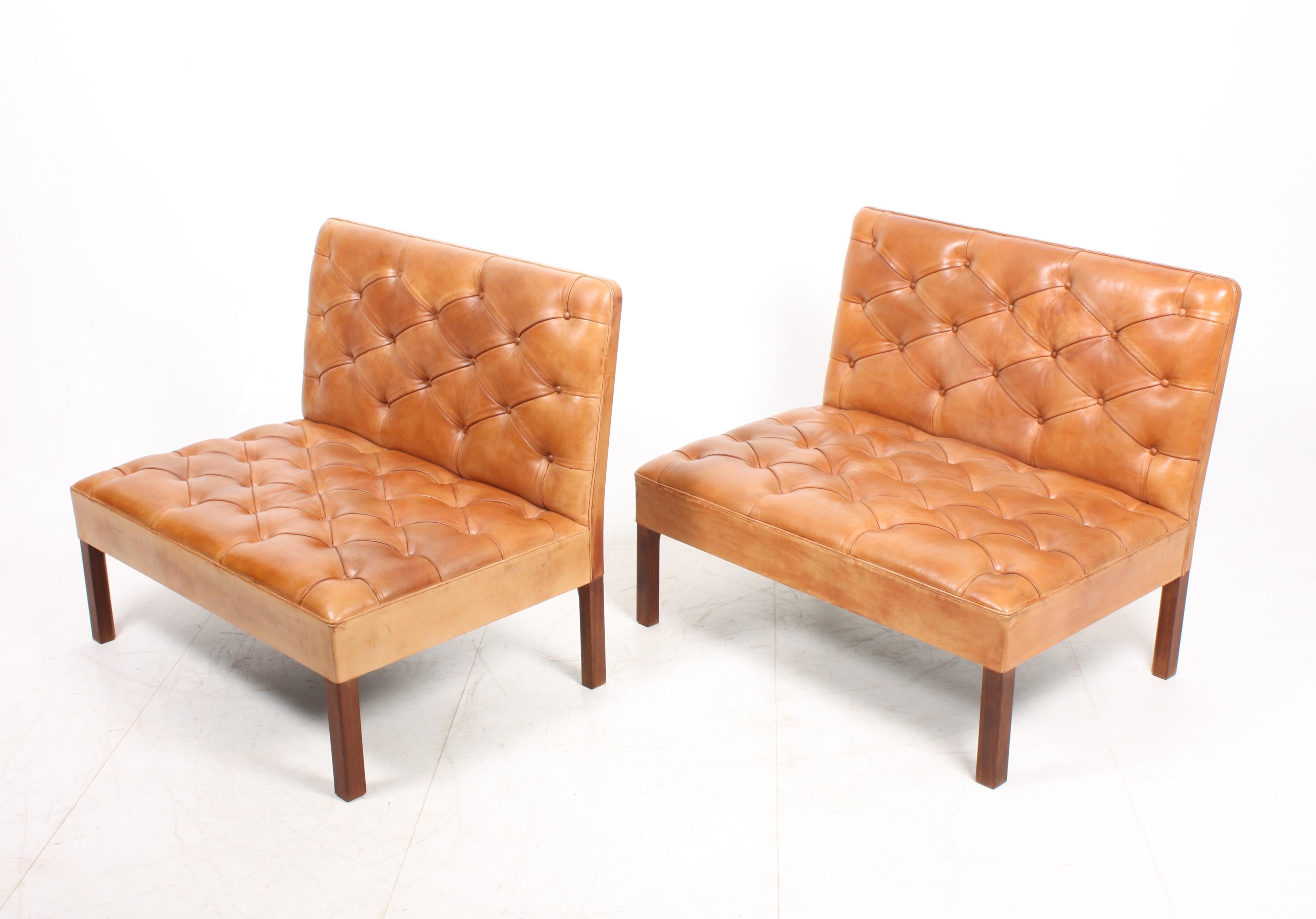 Mid-20th Century Pair of Midcentury Addition Sofas with Matching Bench by Kaare Klint, 1960s
