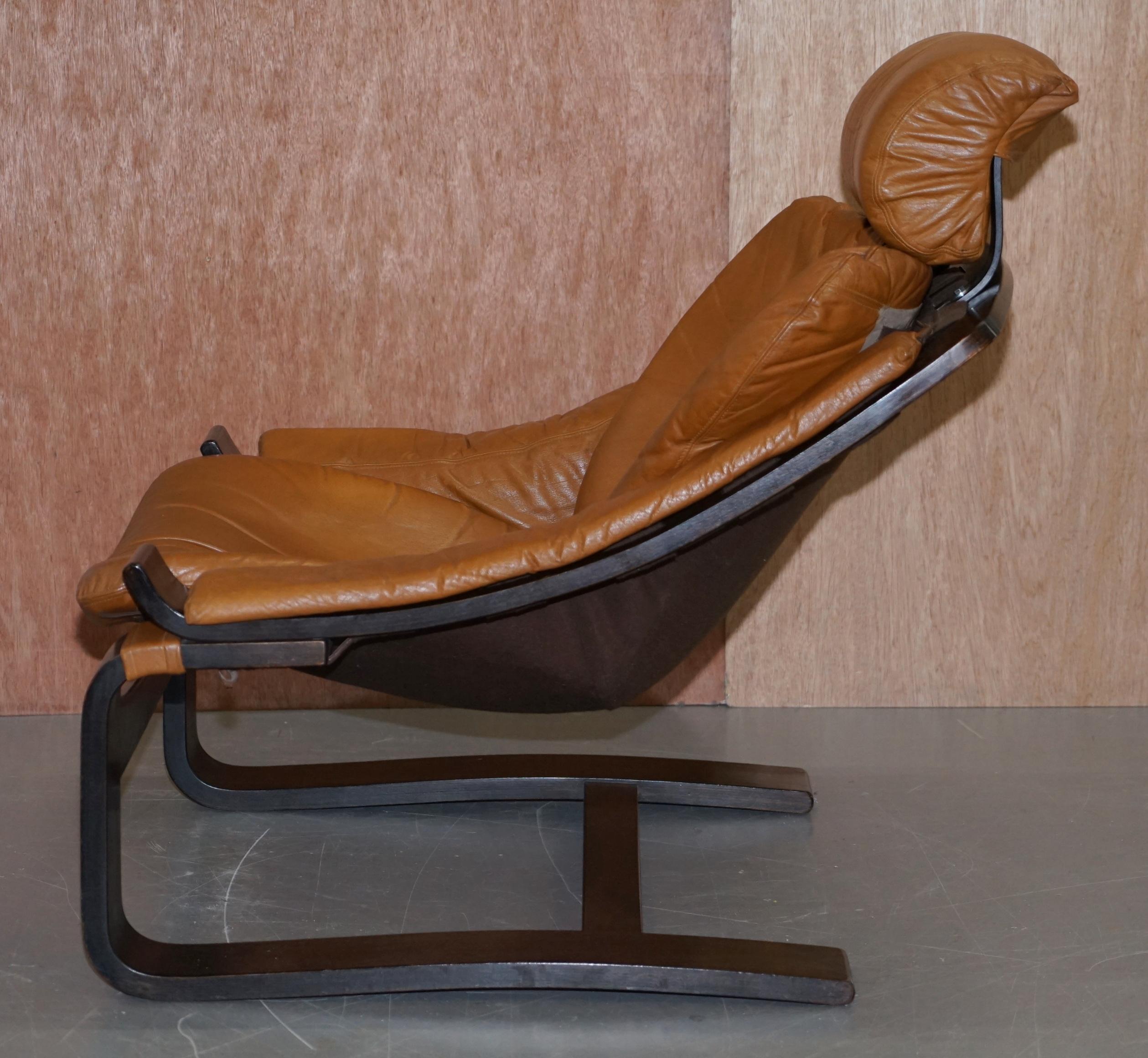 Paire de fauteuils du milieu du siècle Ake Fribytter en cuir cognac Nelo Mobel Sewdish en vente 2