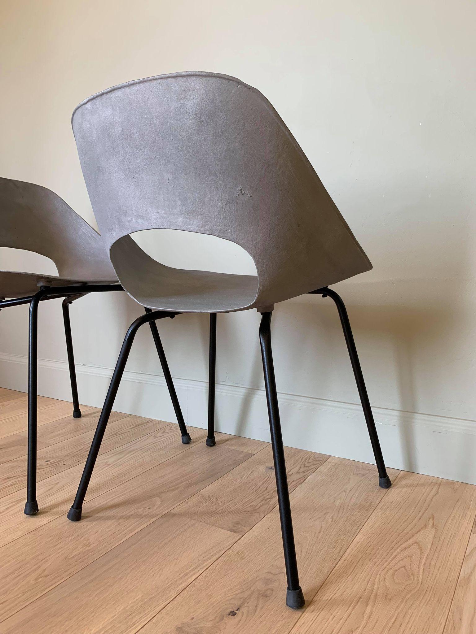 French Pair of Mid-Century Aluminium Chairs by Pierre Guariche for Steiner, France 1953