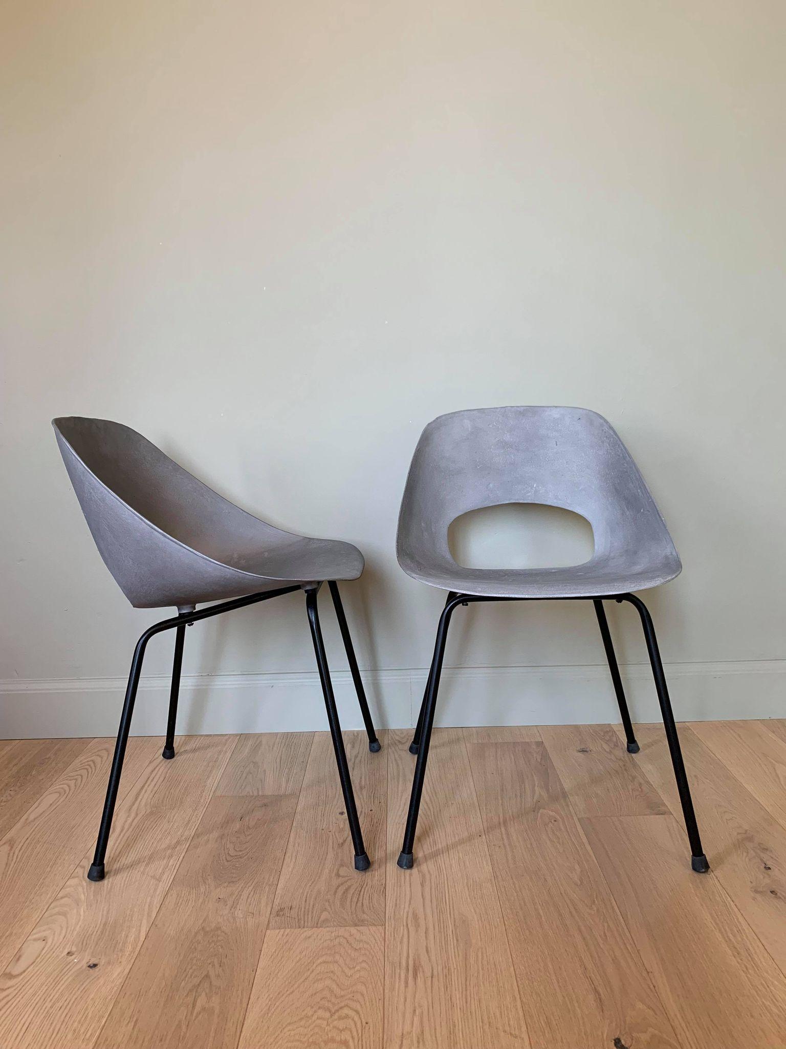 Pair of Mid-Century Aluminium Chairs by Pierre Guariche for Steiner, France 1953 1