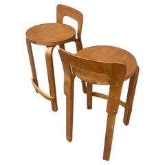 Vintage Pair of mid-century Alvar Aalto bar stools for Artek