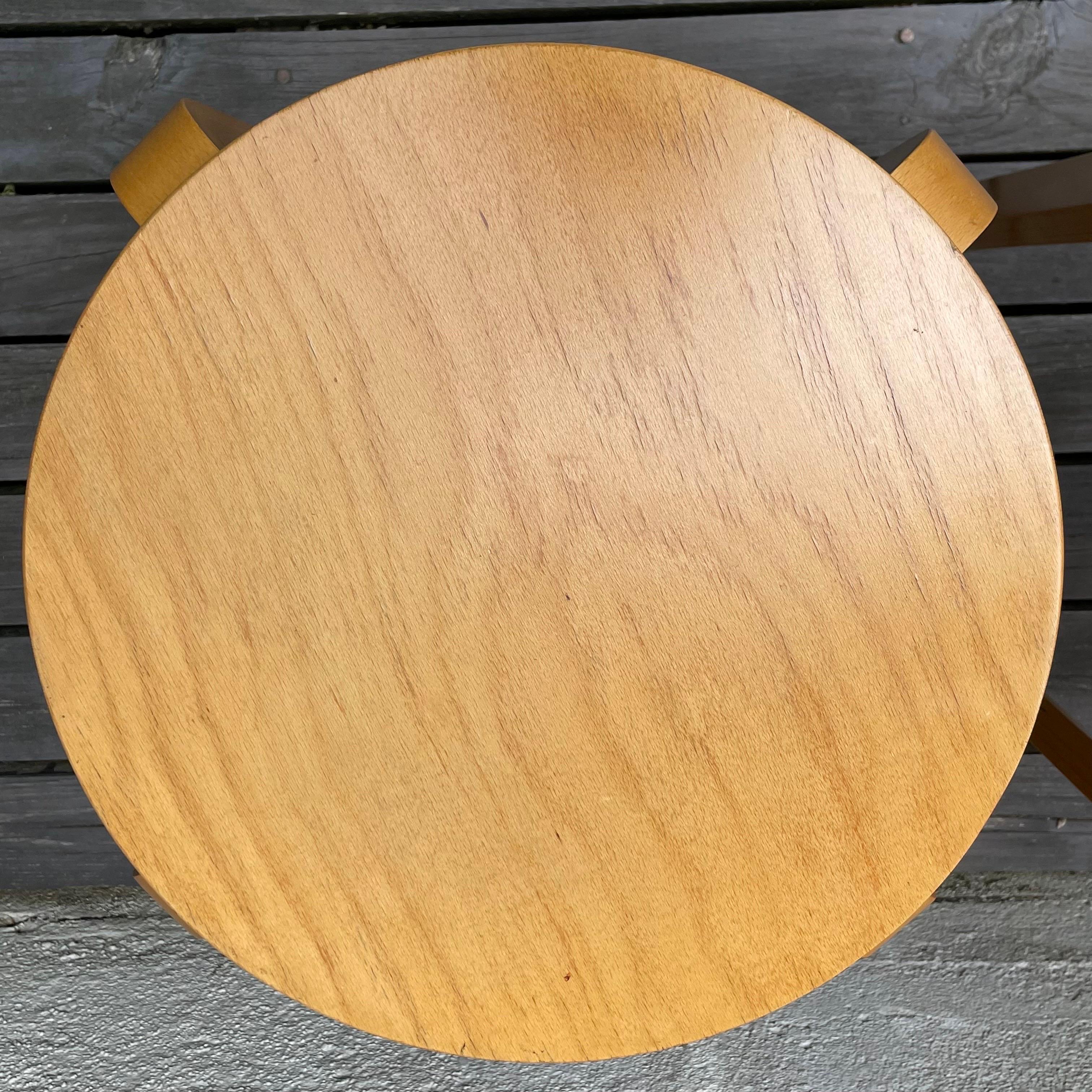 Pair of Mid Century Alvar Aalto Model 60 Birch Side Tables or Stools for Artek 1