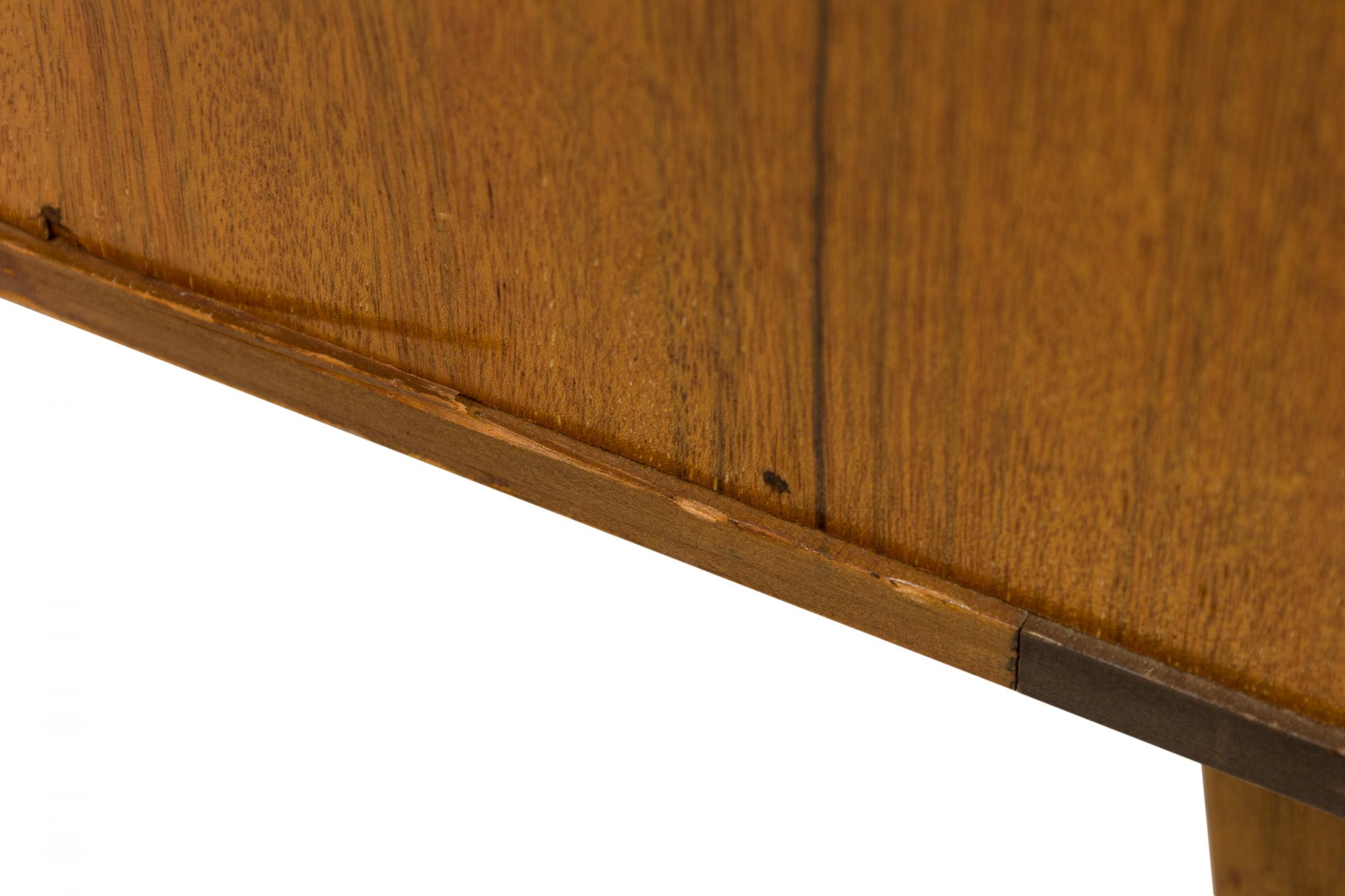 Pair of Mid-Century American 2-Tiered Walnut Nightstands with Pullout Drawers For Sale 4