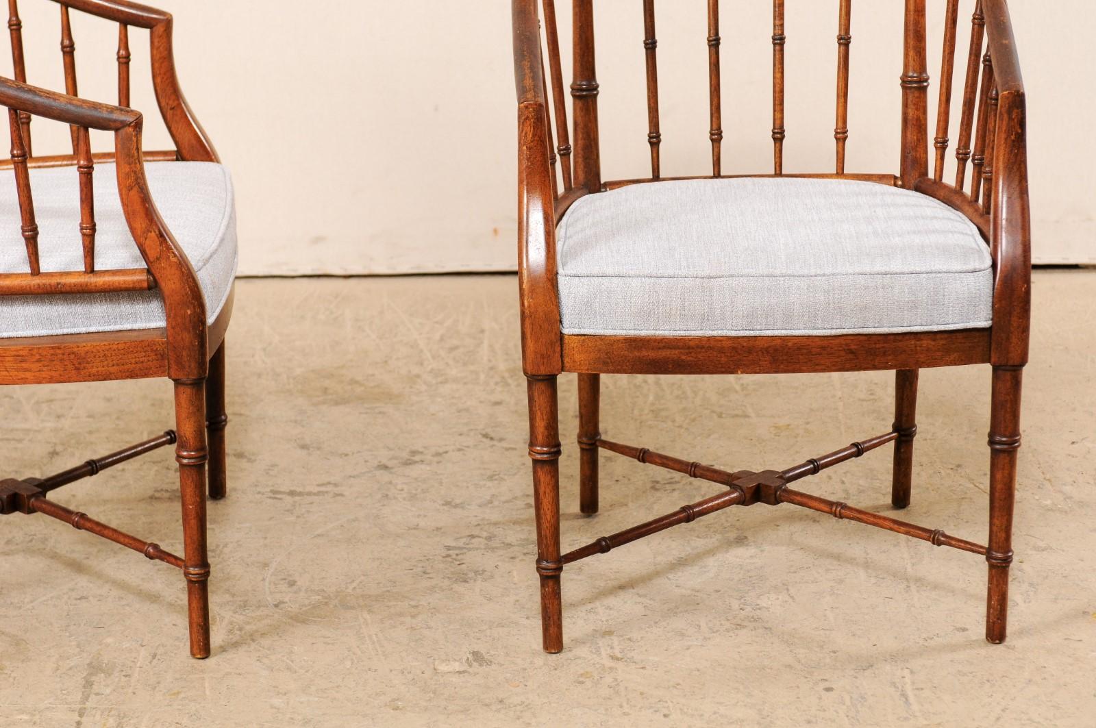 Pair of Midcentury American Faux-Bamboo Chairs 4