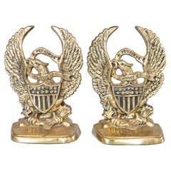 Pair of Mid Century American Federal Brass Eagle Bookends