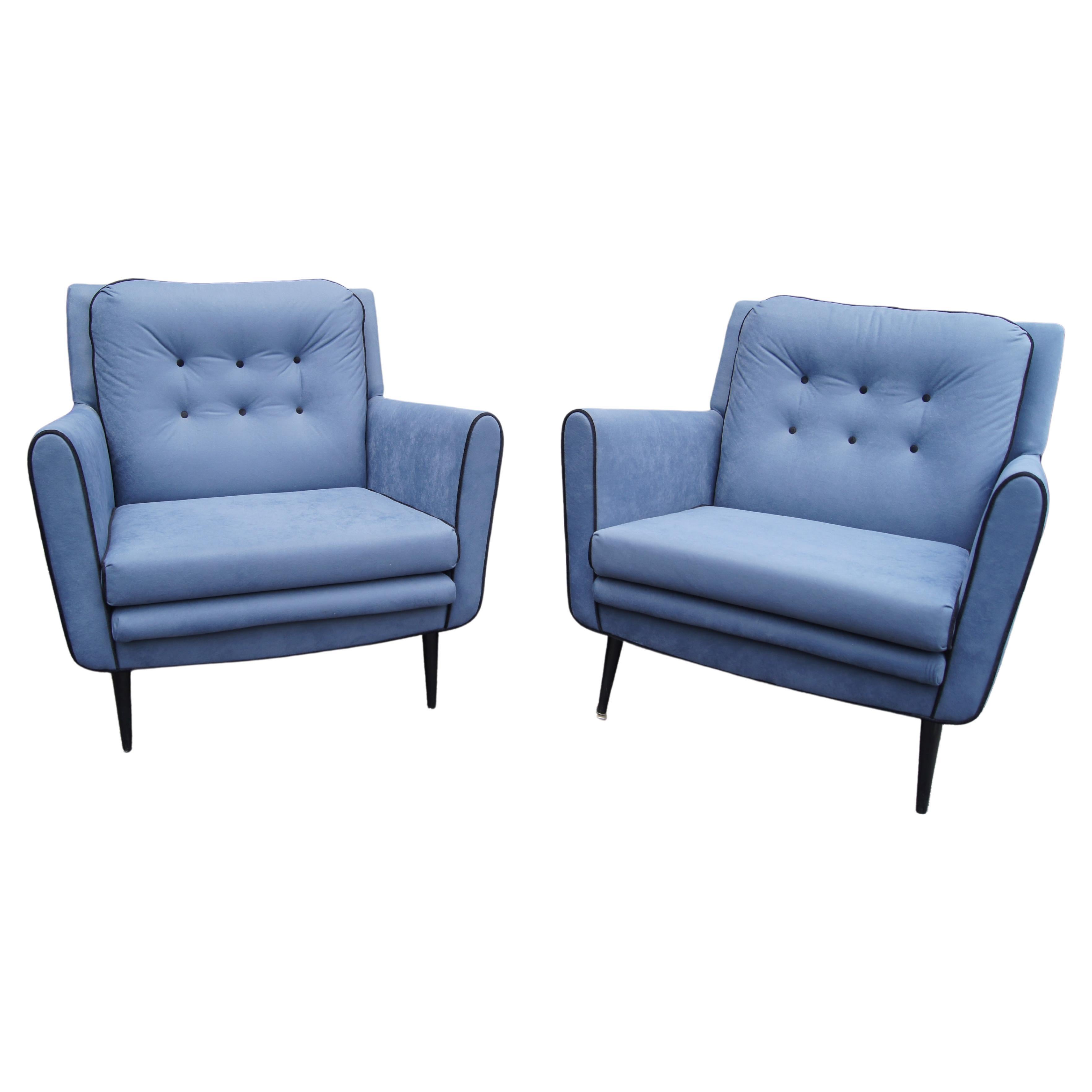 Pair of Mid-Century American Lounge Chairs For Sale