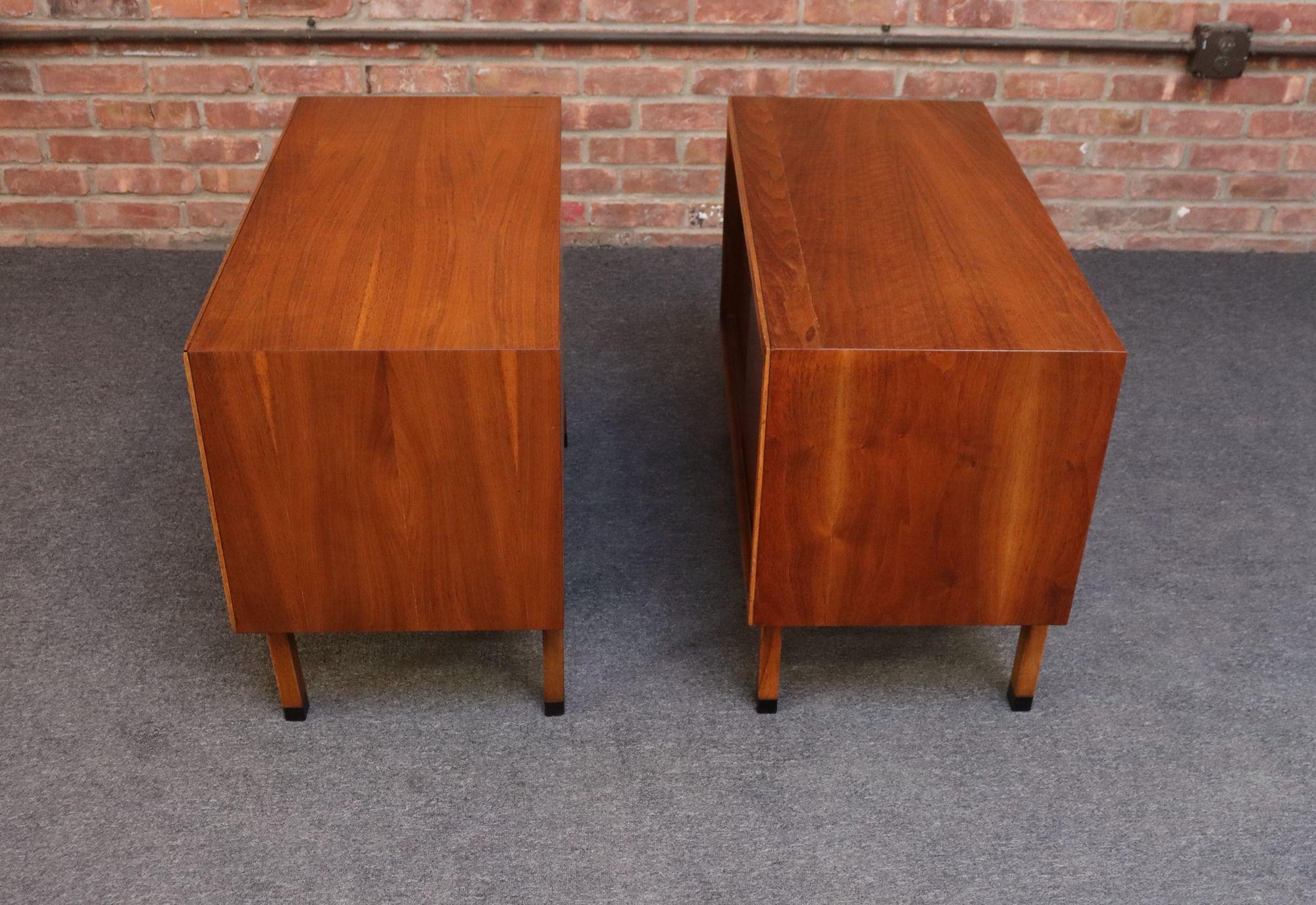 Pair of Mid-Century American Modern Walnut Record Cabinets by Lane 4