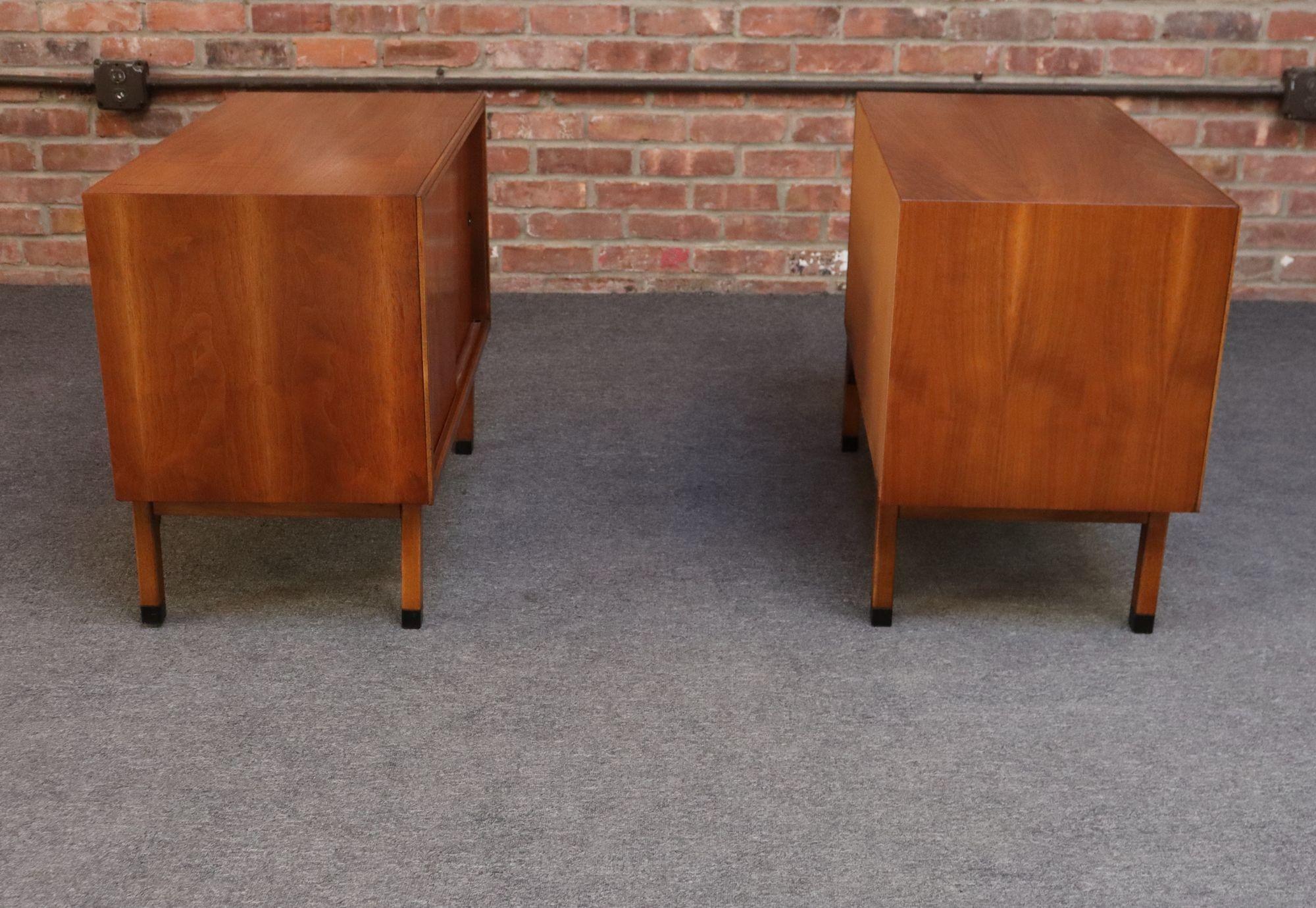 Pair of Mid-Century American Modern Walnut Record Cabinets by Lane 6