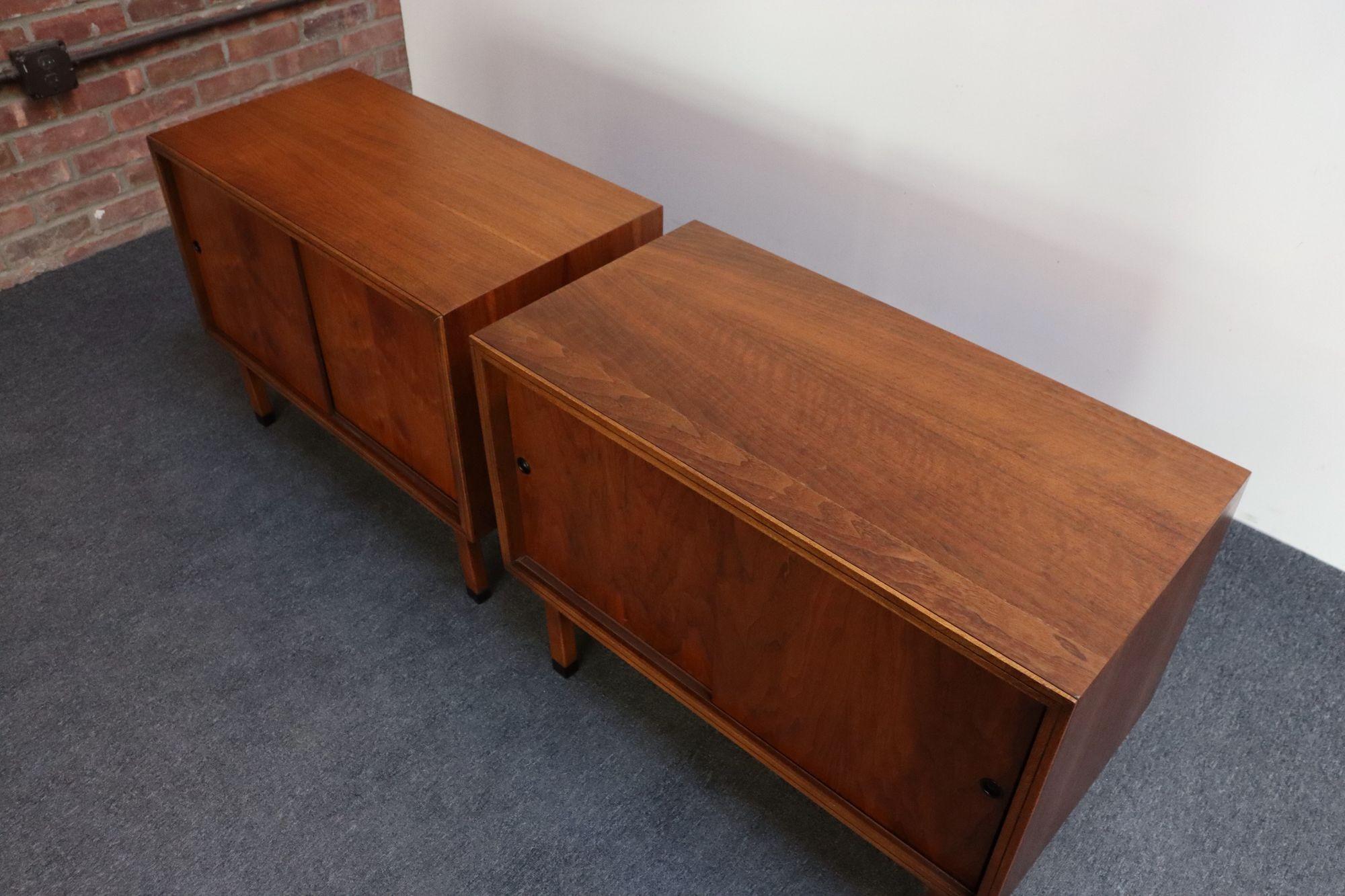 Pair of Mid-Century American Modern Walnut Record Cabinets by Lane 7