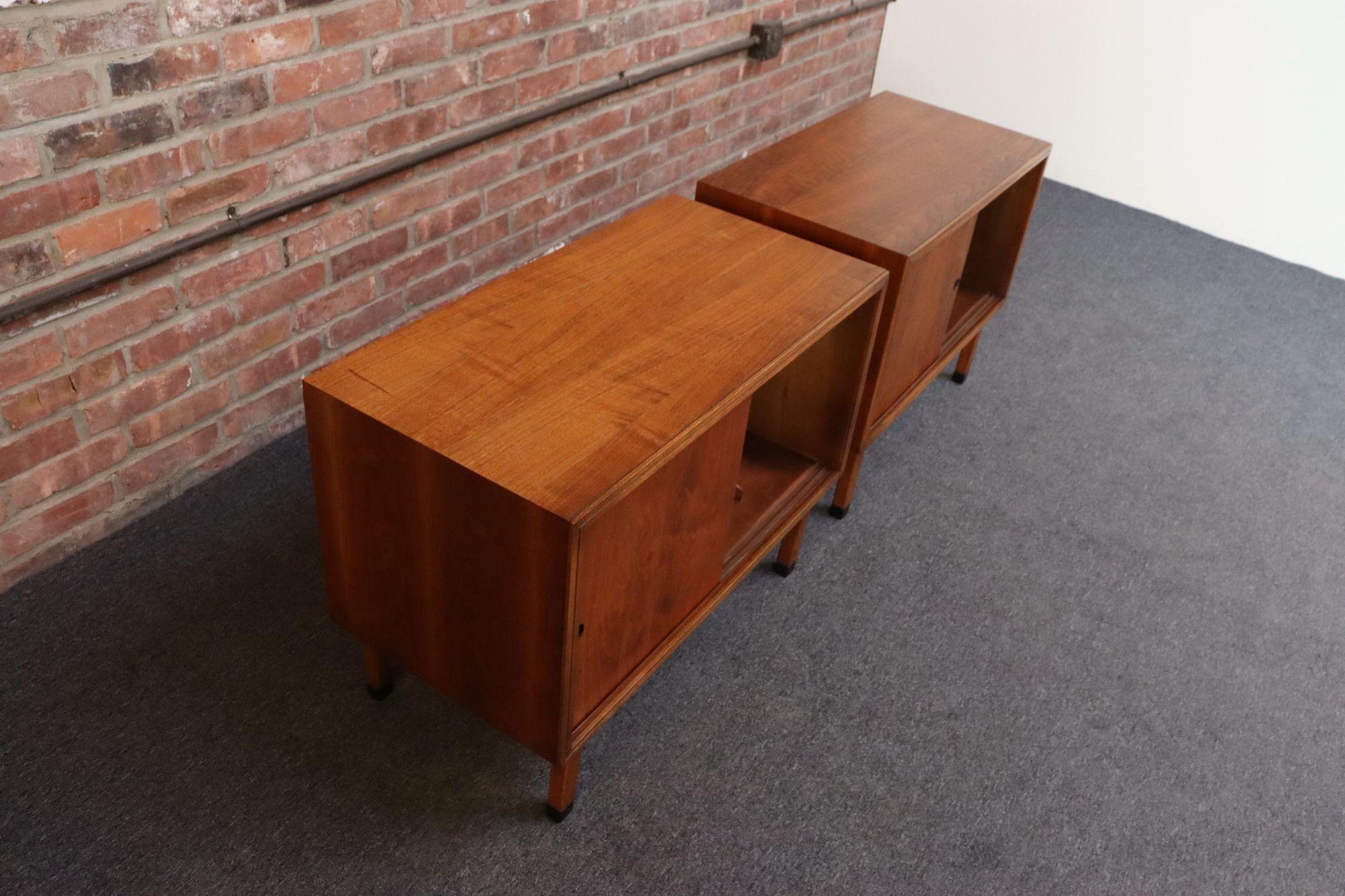 Pair of Mid-Century American Modern Walnut Record Cabinets by Lane 2