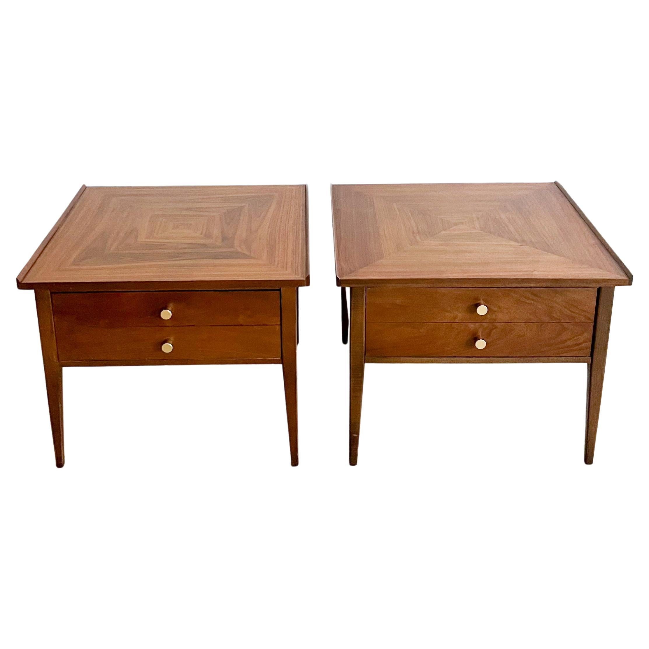 Pair of Mid Century American of Martinsville Walnut End Tables