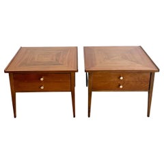 Vintage Pair of Mid Century American of Martinsville Walnut End Tables
