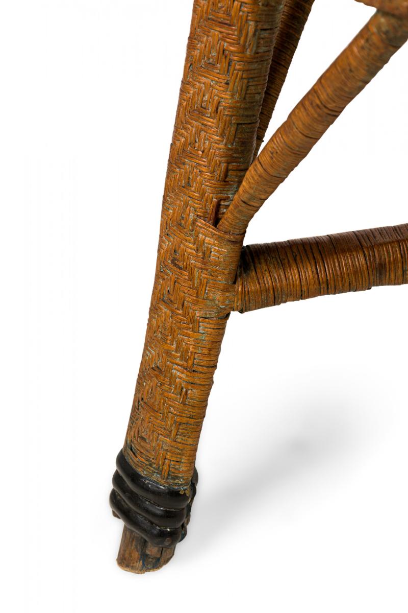 Pair of Mid-Century American Wicker & Cane Pull Up Armchairs For Sale 6