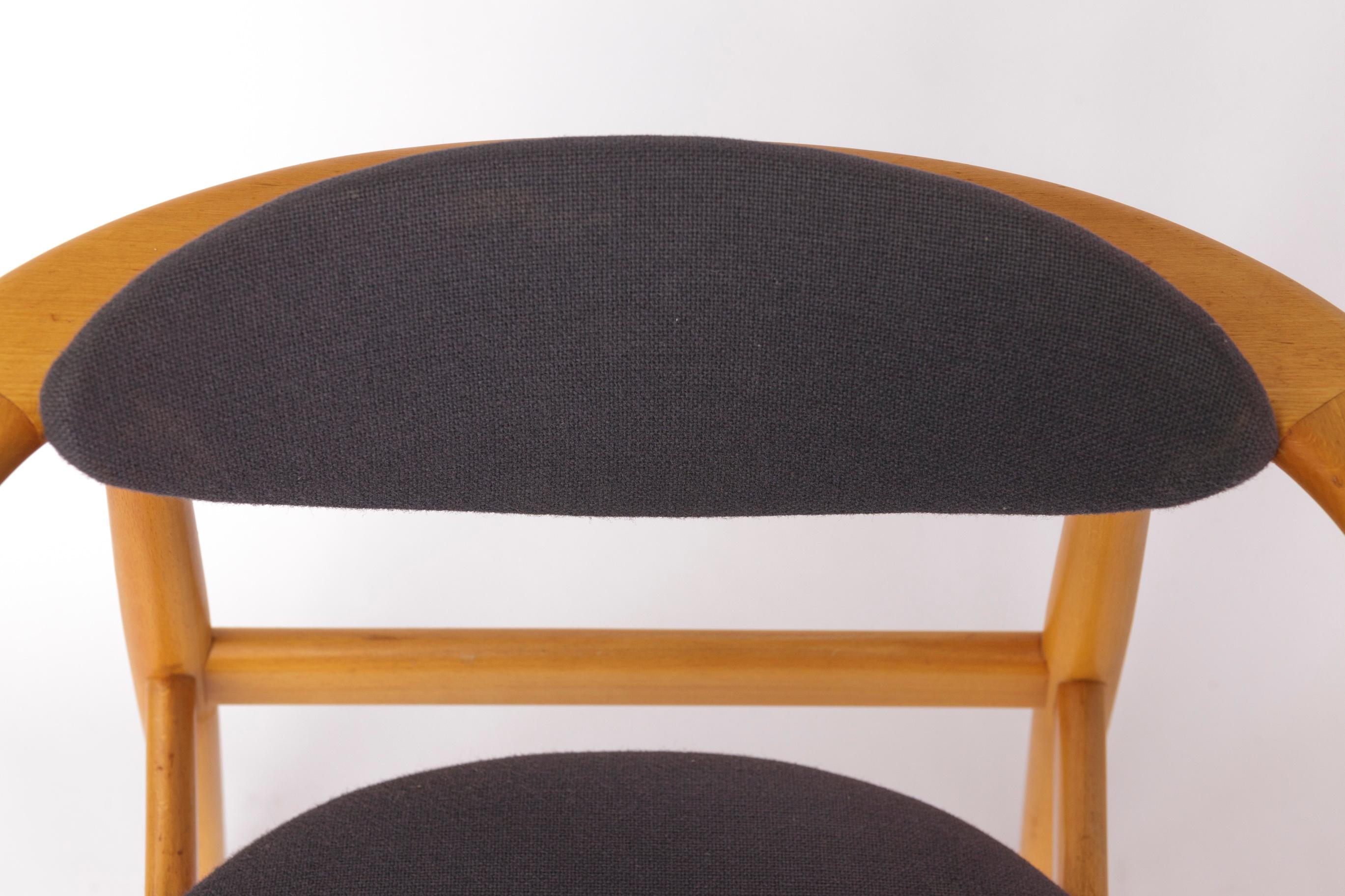 Paar Mid-Century Sessel, 1960-70er Jahre Deutscher Vintage, Buchenholz & Original U (Ende des 20. Jahrhunderts) im Angebot
