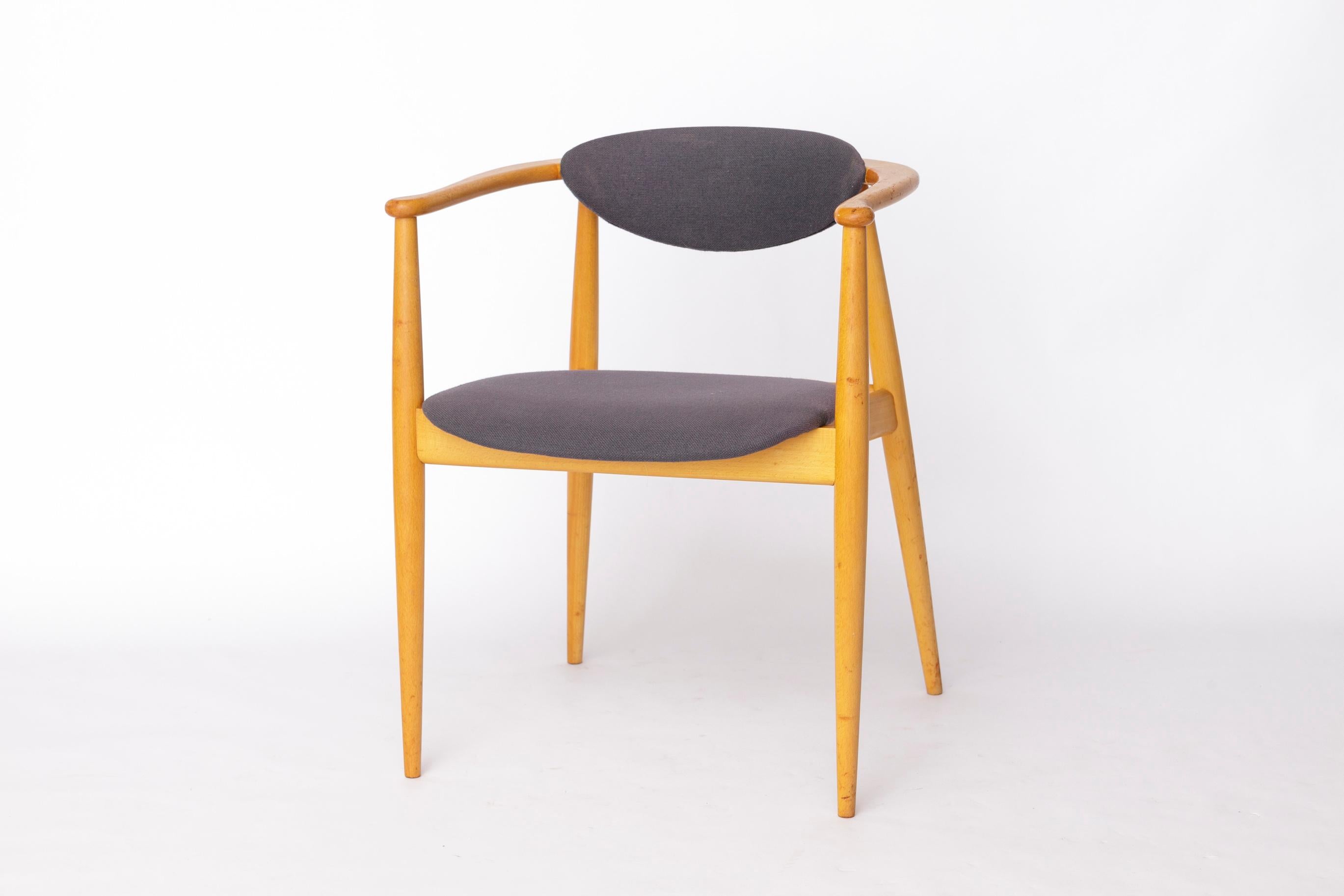 Paar Mid-Century Sessel, 1960-70er Jahre Deutscher Vintage, Buchenholz & Original U im Angebot 3