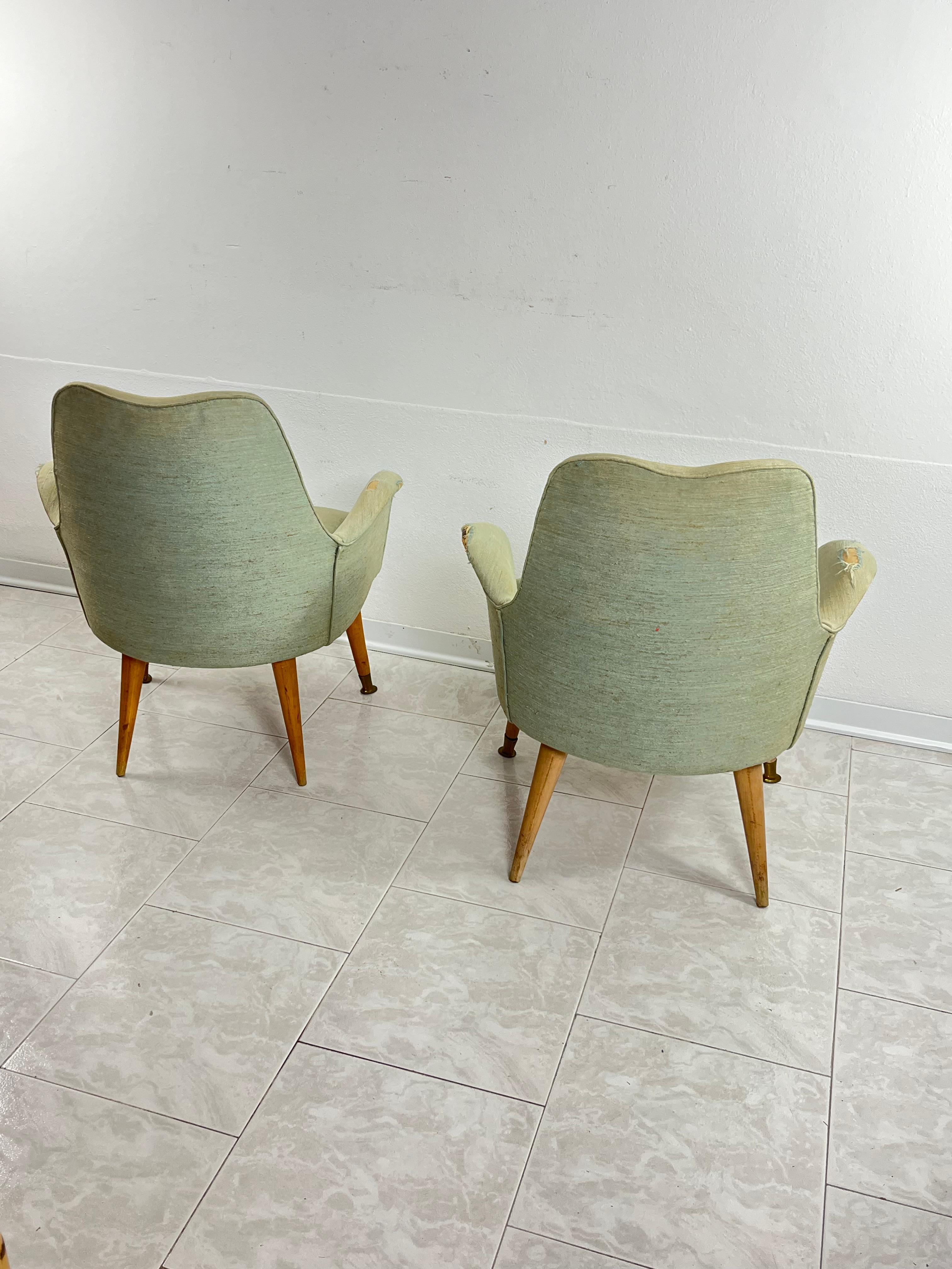 Pair of Mid-Century Armchairs Attributed To Federico Munari 1950s For Sale 1