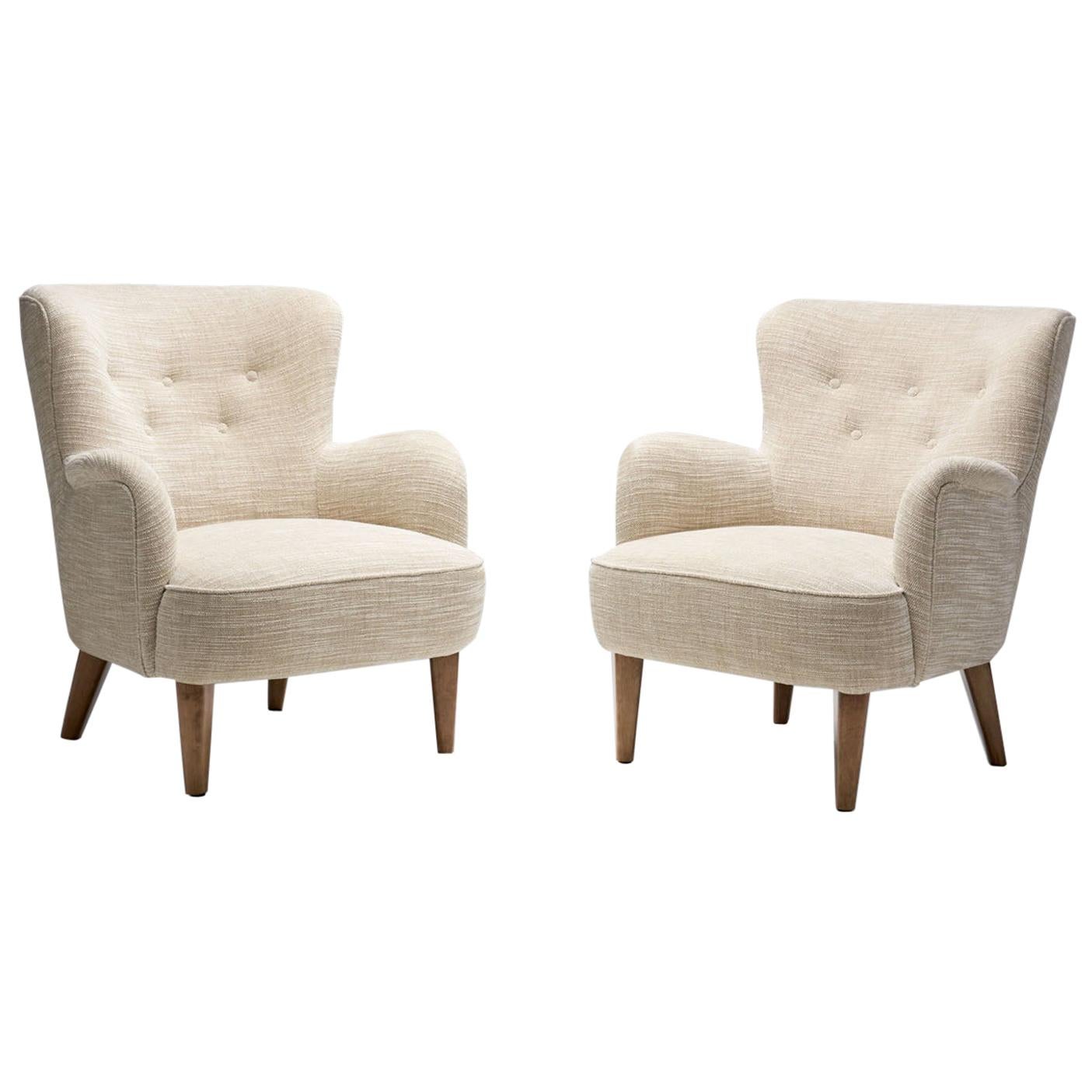 Pair of Mid-Century Armchairs by a Swedish Cabinetmaker, Sweden, ca 1950s