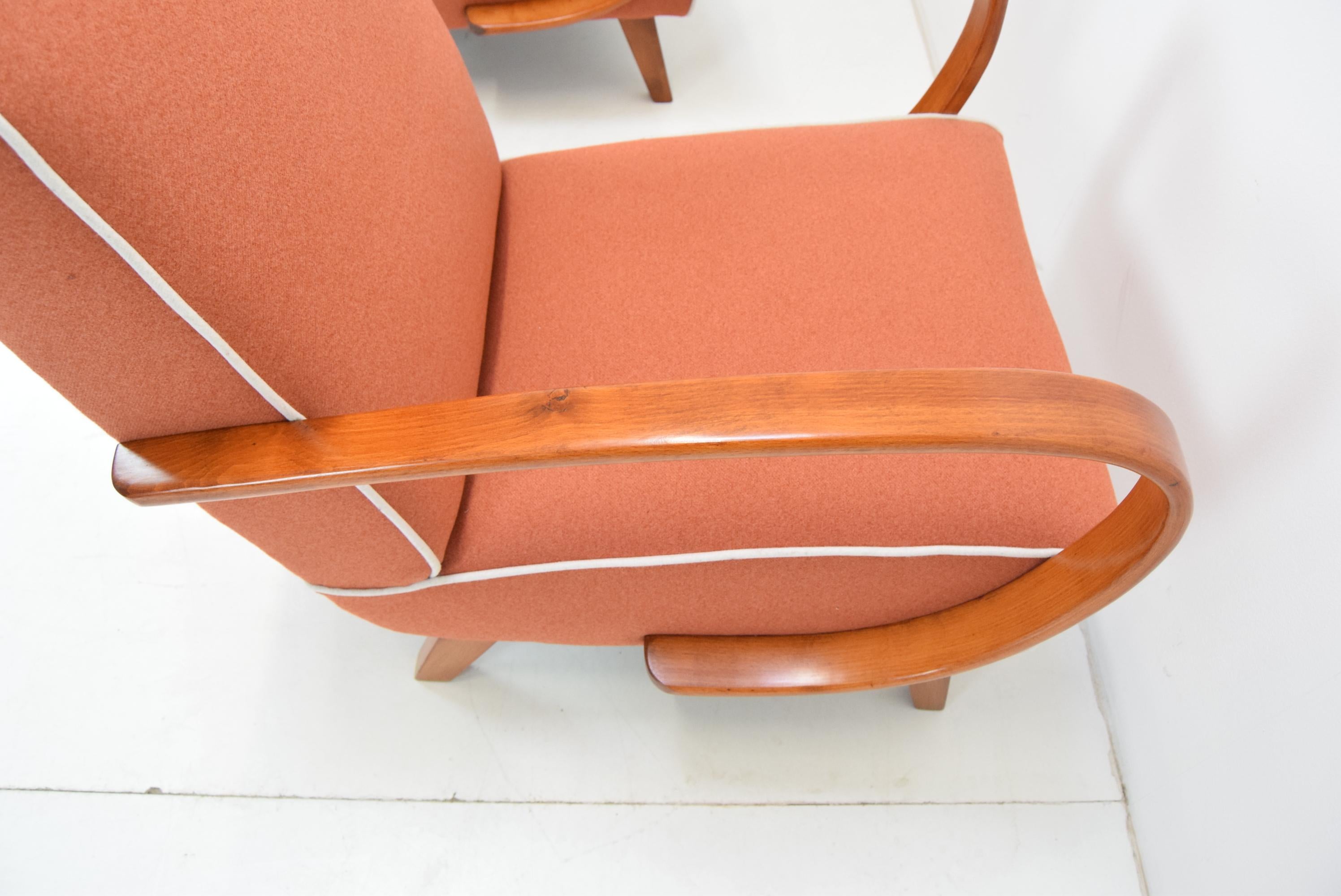 Pair of Mid-Century Armchairs by Jindrich Halabala, 1950s For Sale 4