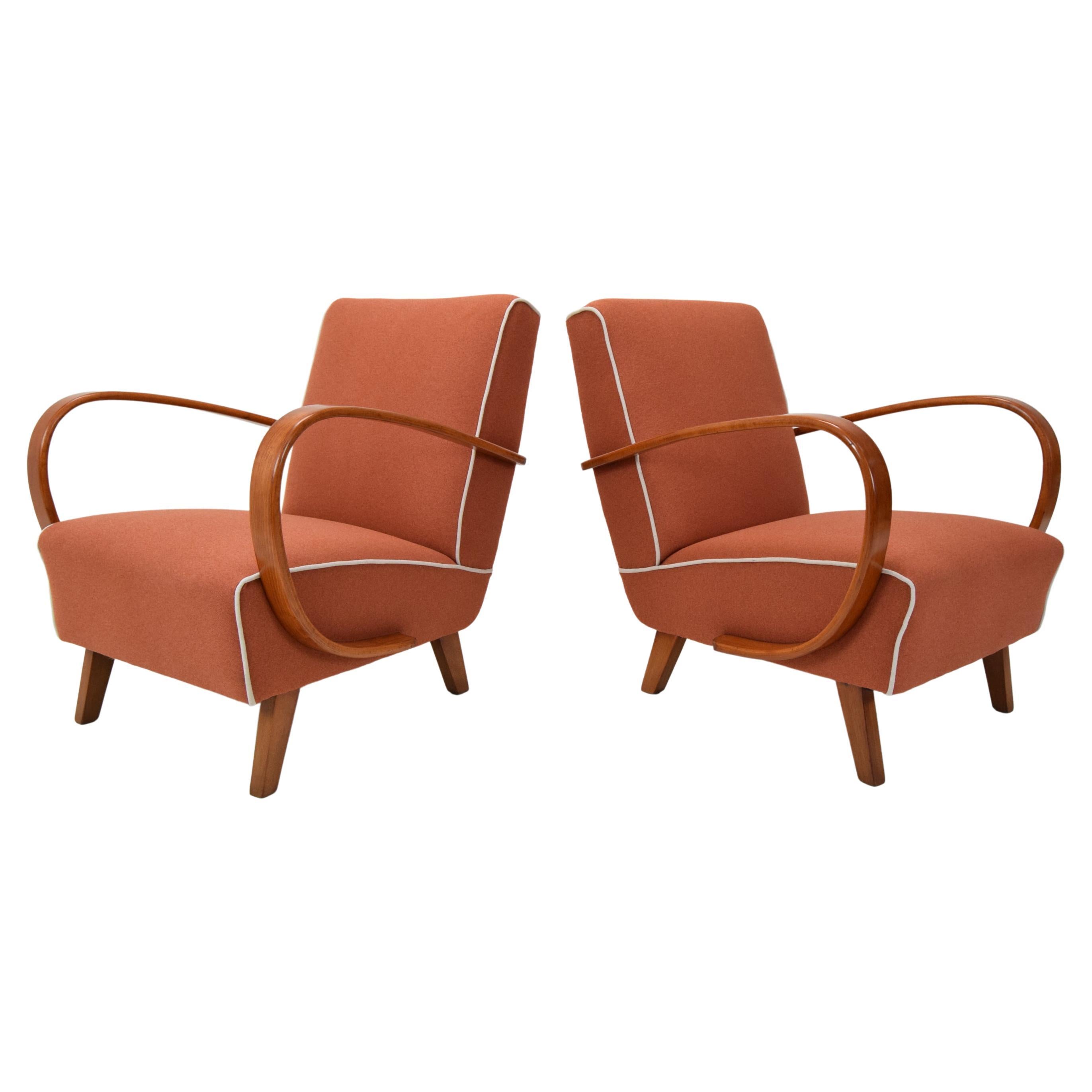 Pair of Mid-Century Armchairs by Jindrich Halabala, 1950s For Sale