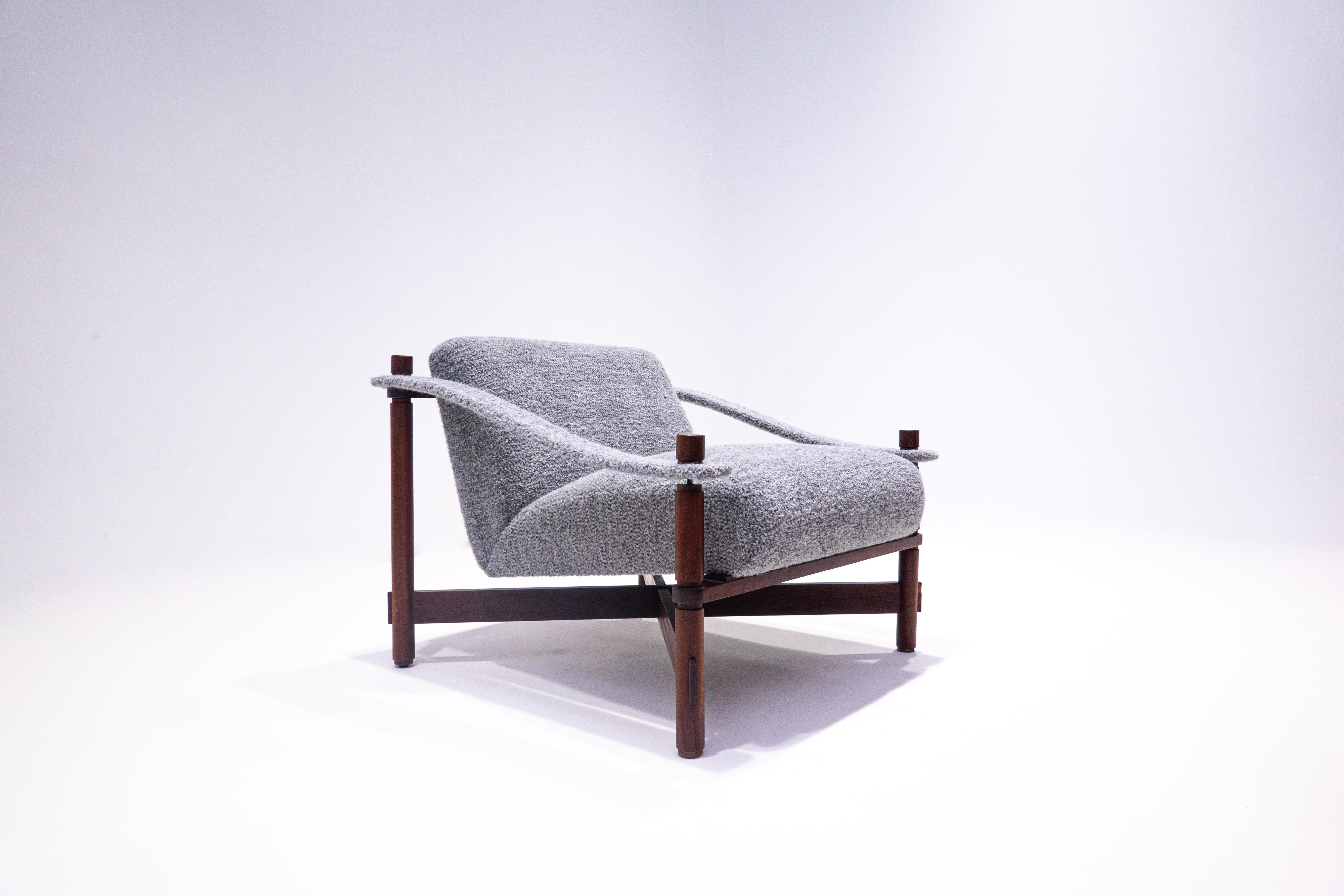 Mid-20th Century Pair of Mid-Century Armchairs by Raffaella Crespi, Italy, 1960s, New Upholstery