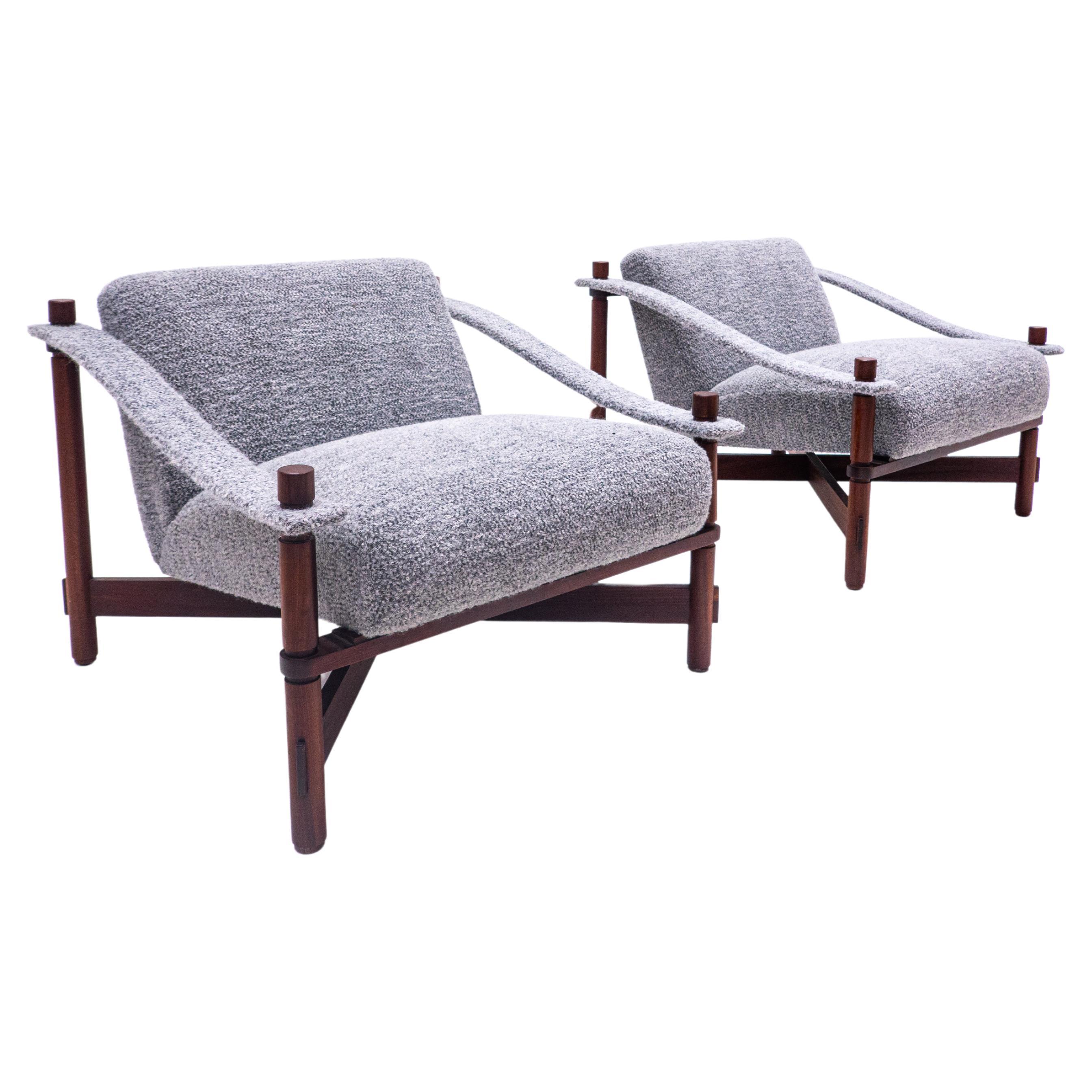 Pair of Mid-Century Armchairs by Raffaella Crespi, Italy, 1960s, New Upholstery For Sale