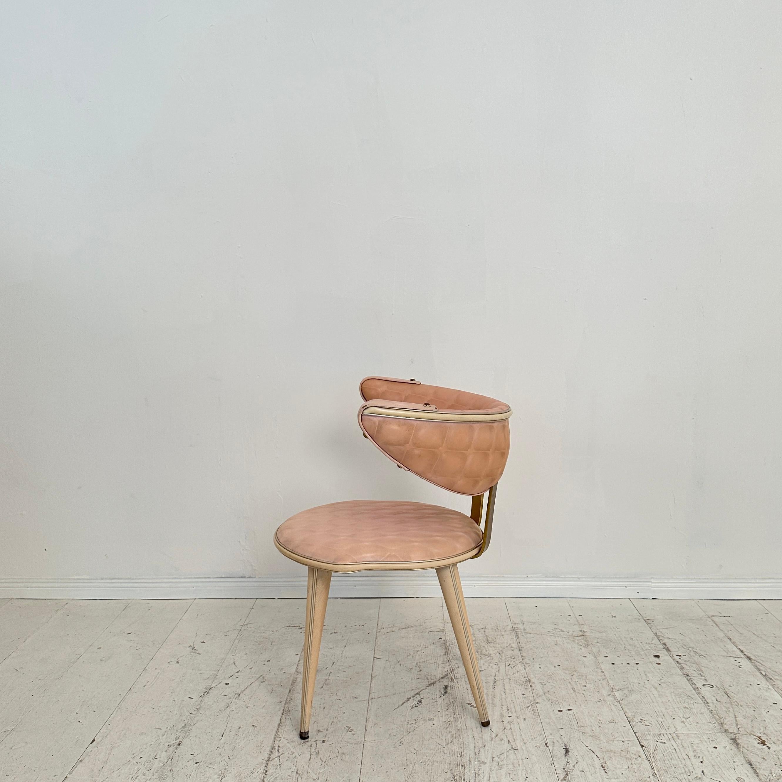 Ein Paar Sessel aus der Mitte des Jahrhunderts von Umberto Mascagni, hellrosa und weiß, 1954 im Angebot 6
