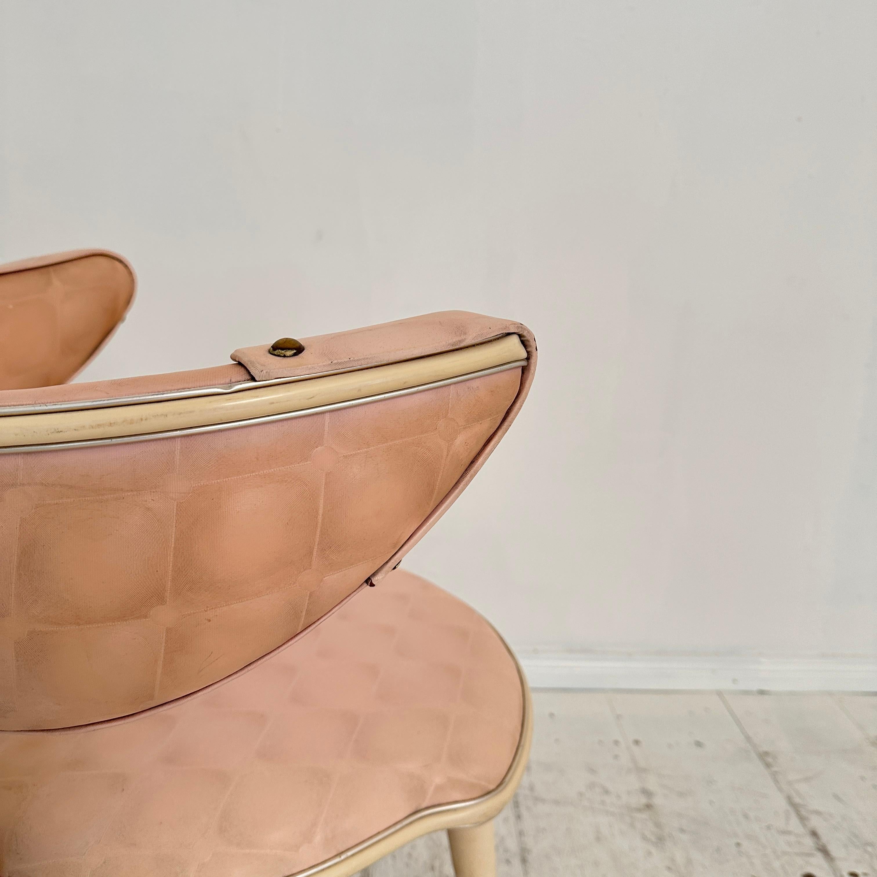 Pair of Mid Century Armchairs by Umberto Mascagni, light pink and white, 1954 For Sale 10