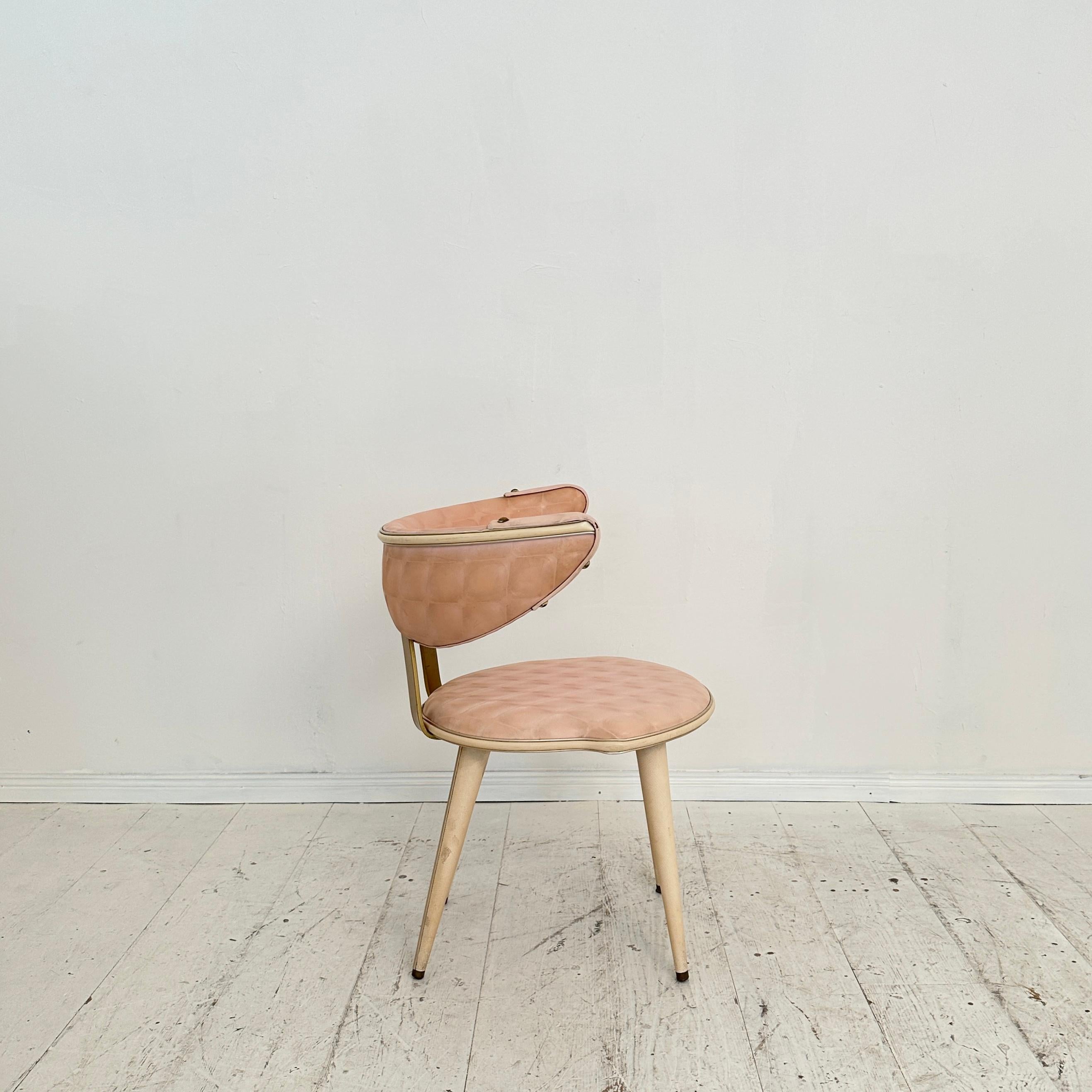 Ein Paar Sessel aus der Mitte des Jahrhunderts von Umberto Mascagni, hellrosa und weiß, 1954 im Angebot 11