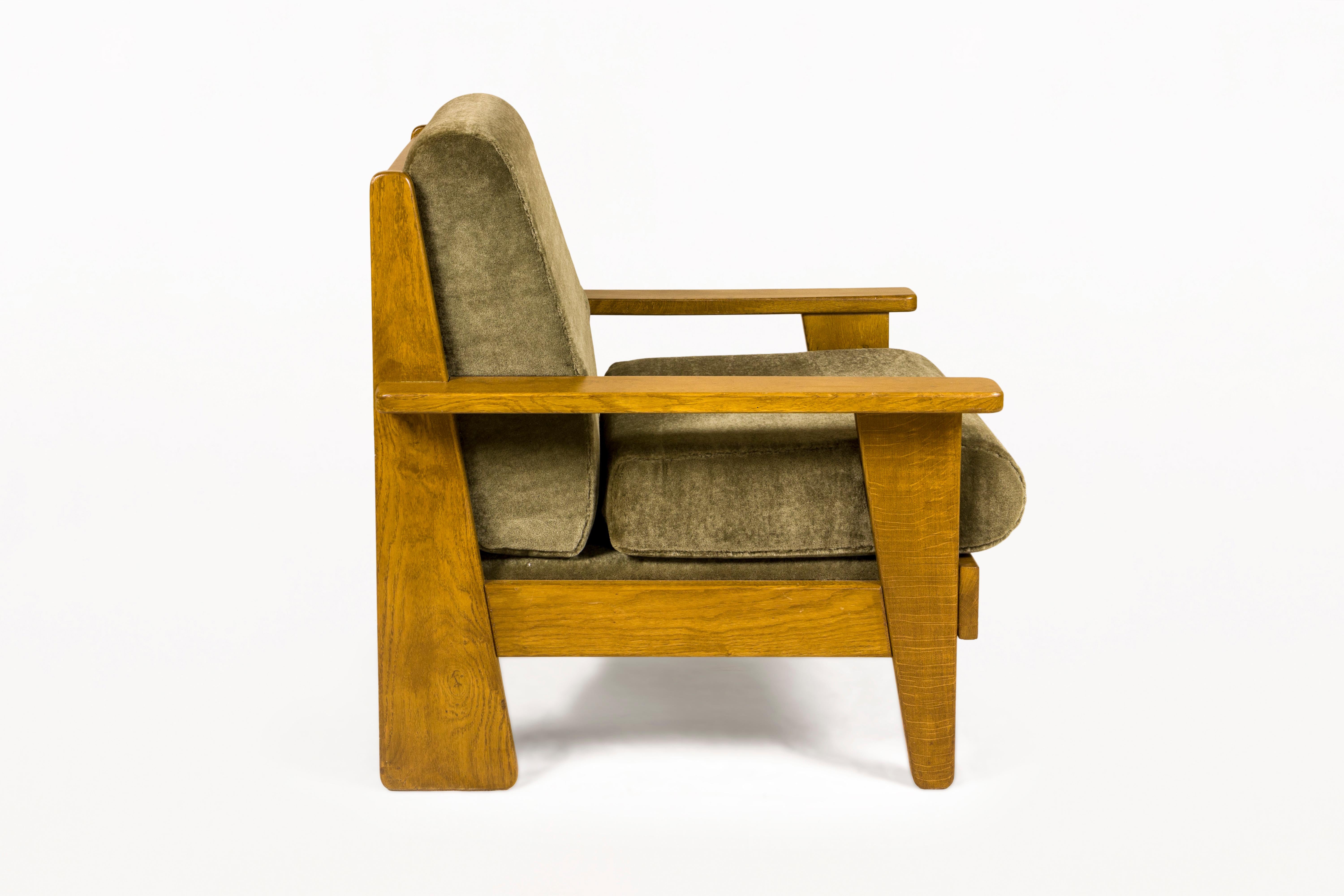 French Pair of Mid-Century Armchairs, circa 1960, France