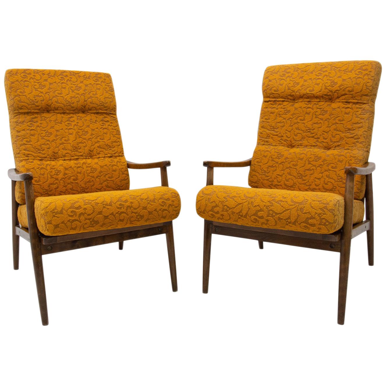 Pair of Midcentury Armchairs, Czechoslovakia, 1960s