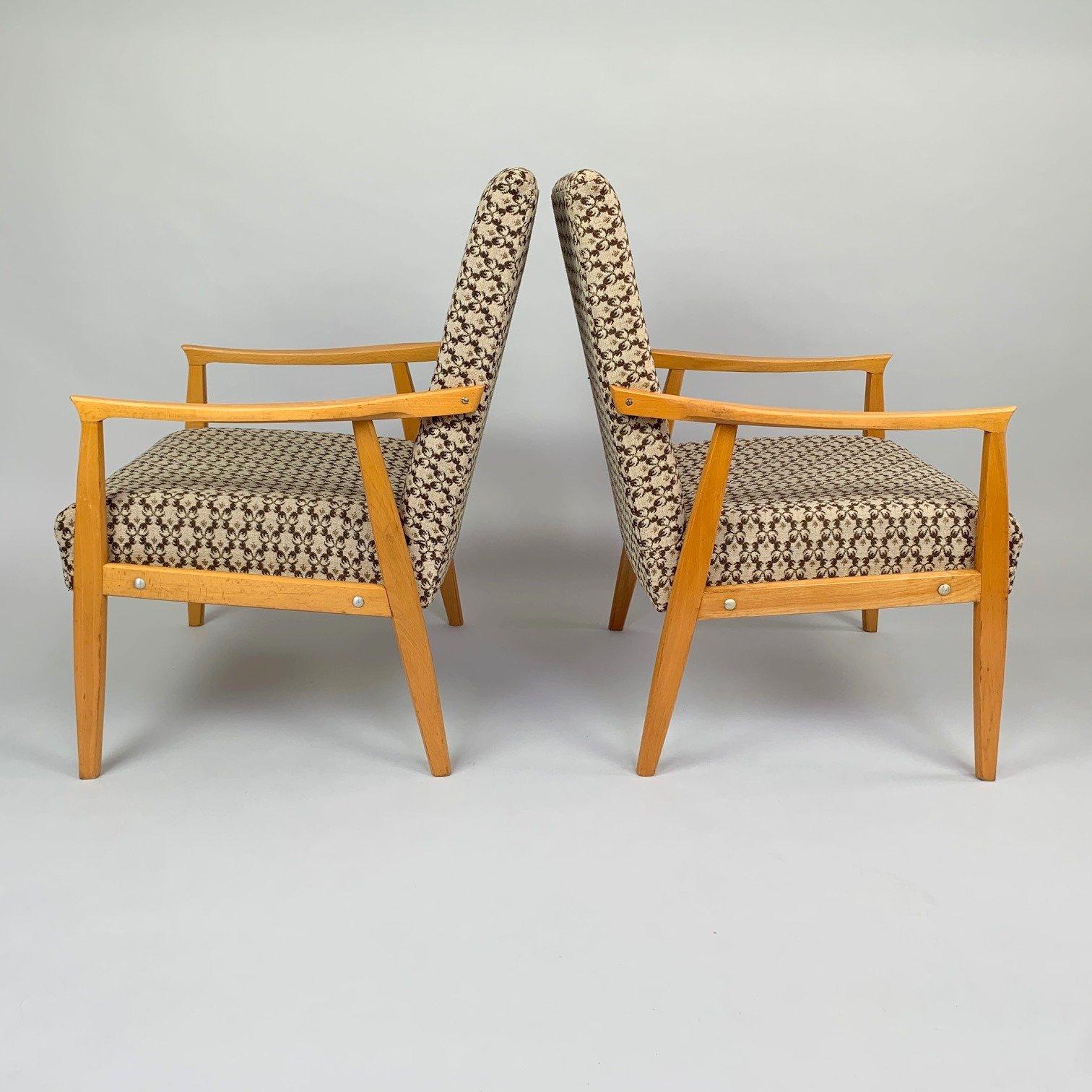 Pair of Mid Century Armchairs, Czechoslovakia 1970's In Good Condition For Sale In Praha, CZ