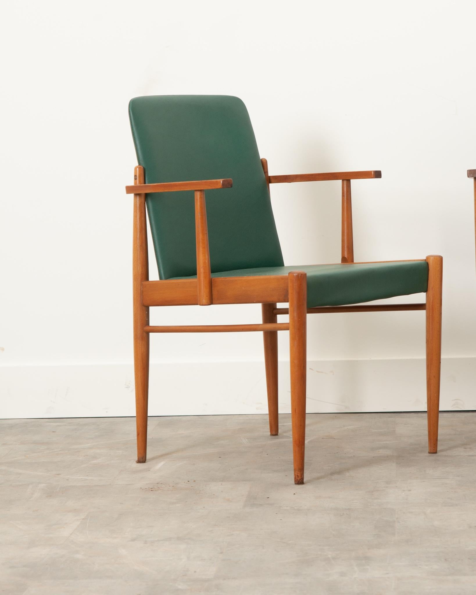 French Pair of Mid Century Armchairs For Sale