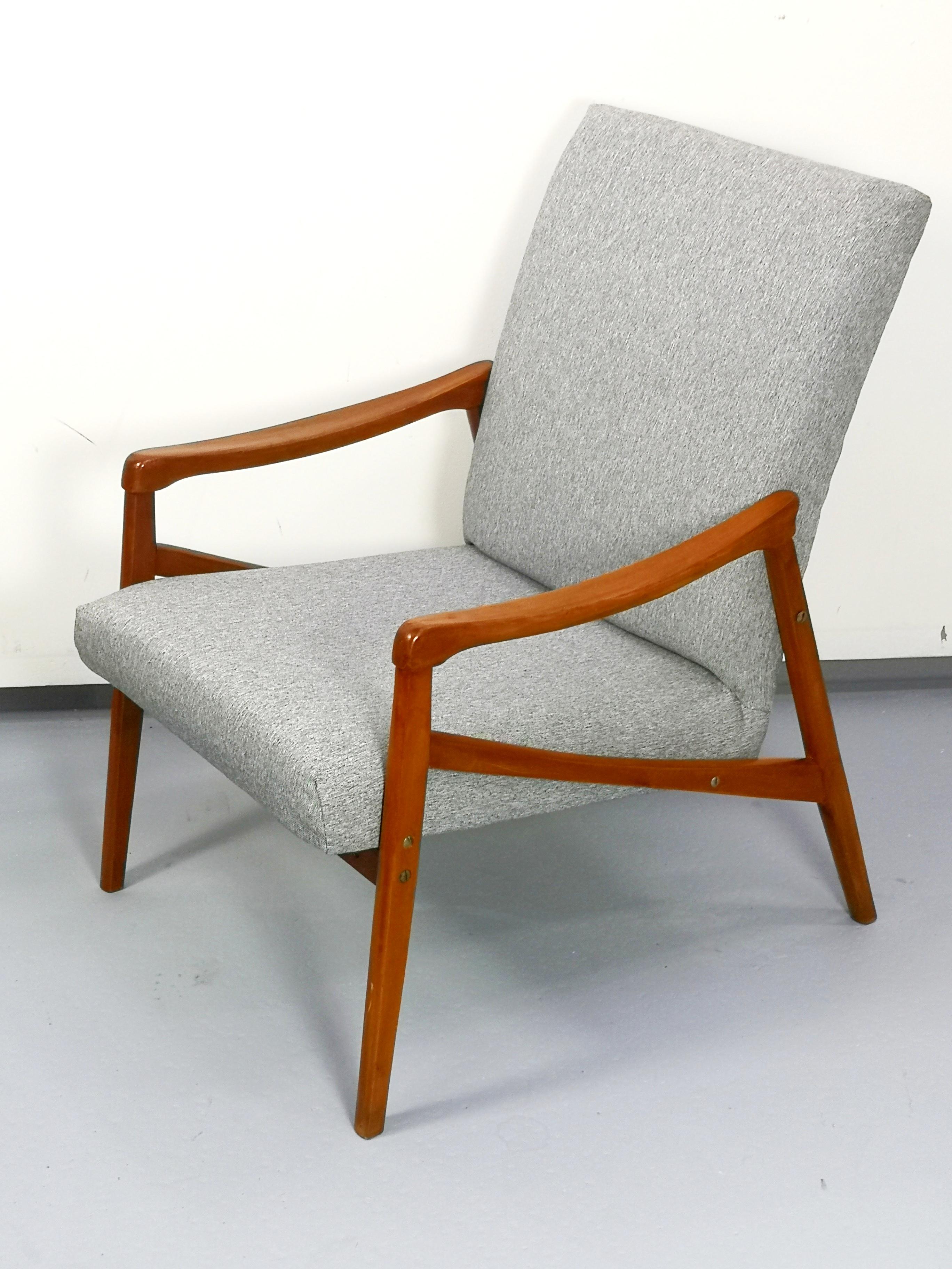 Canvas Pair of Midcentury Armchairs