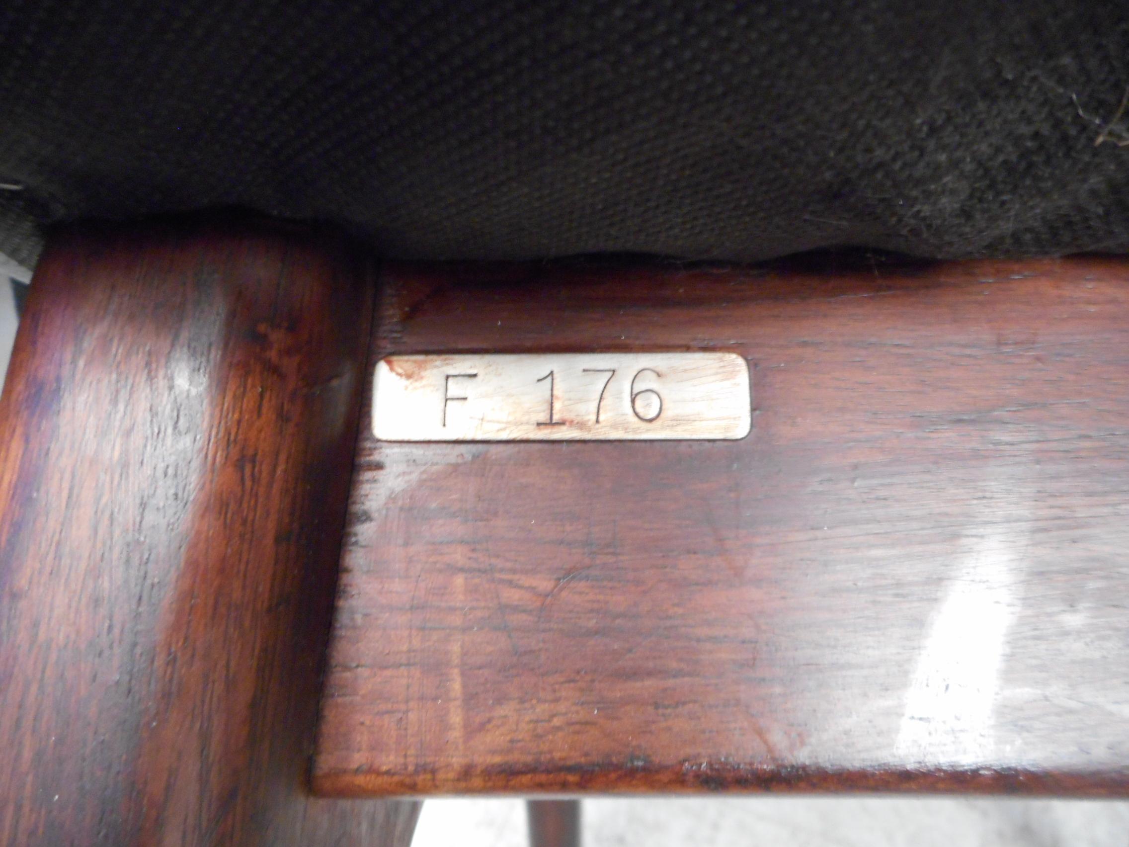 Faux Leather Pair of Midcentury Armchairs