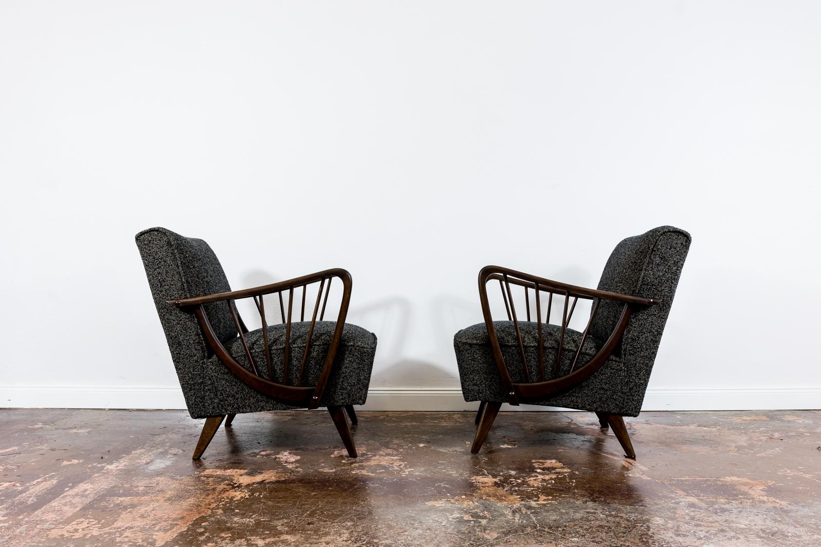 Paar Sessel aus der Mitte des Jahrhunderts, Deutschland, 1950er Jahre (20. Jahrhundert) im Angebot
