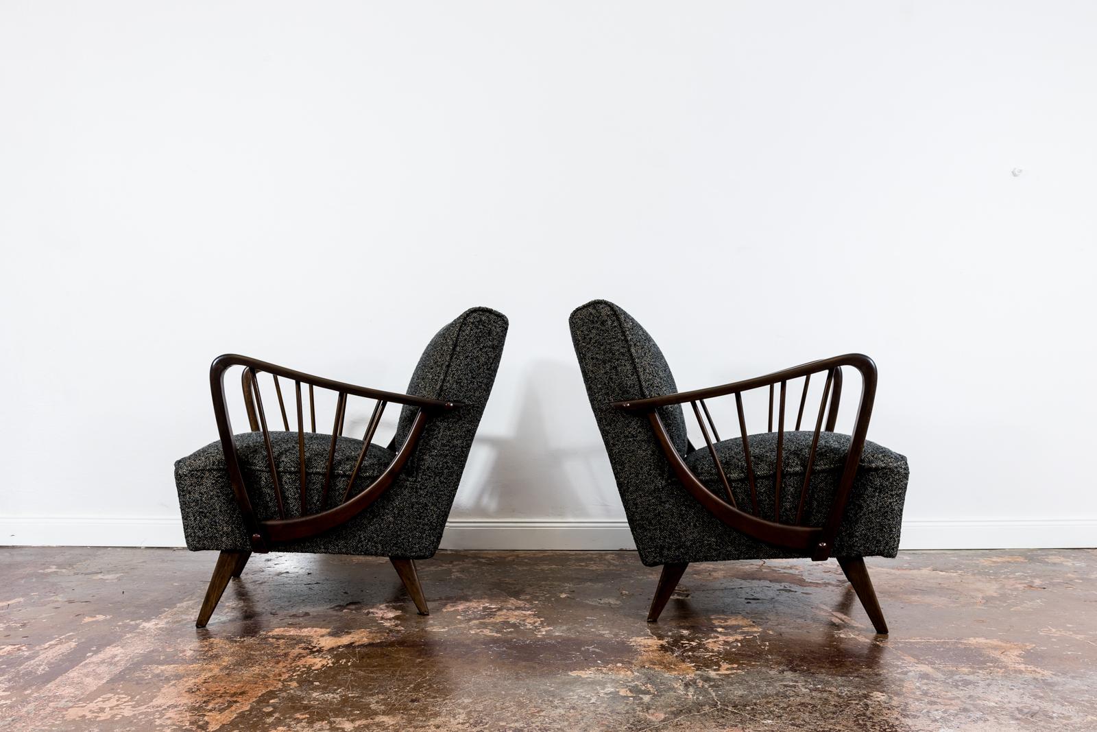 Paar Sessel aus der Mitte des Jahrhunderts, Deutschland, 1950er Jahre im Angebot 3